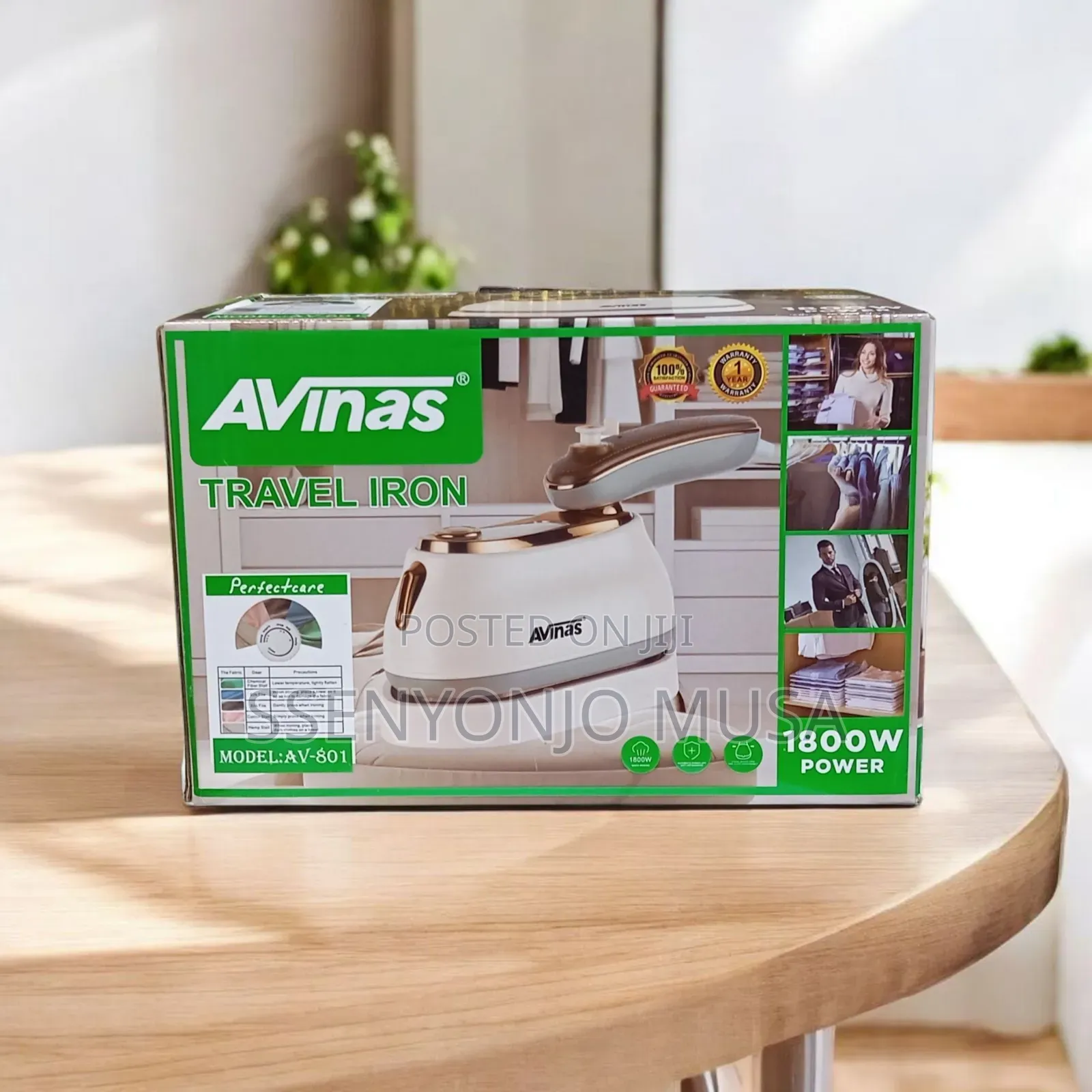 Avinas Av-801 Perfectcare 100% Travel Iron – 1800w Portable Steam Iron