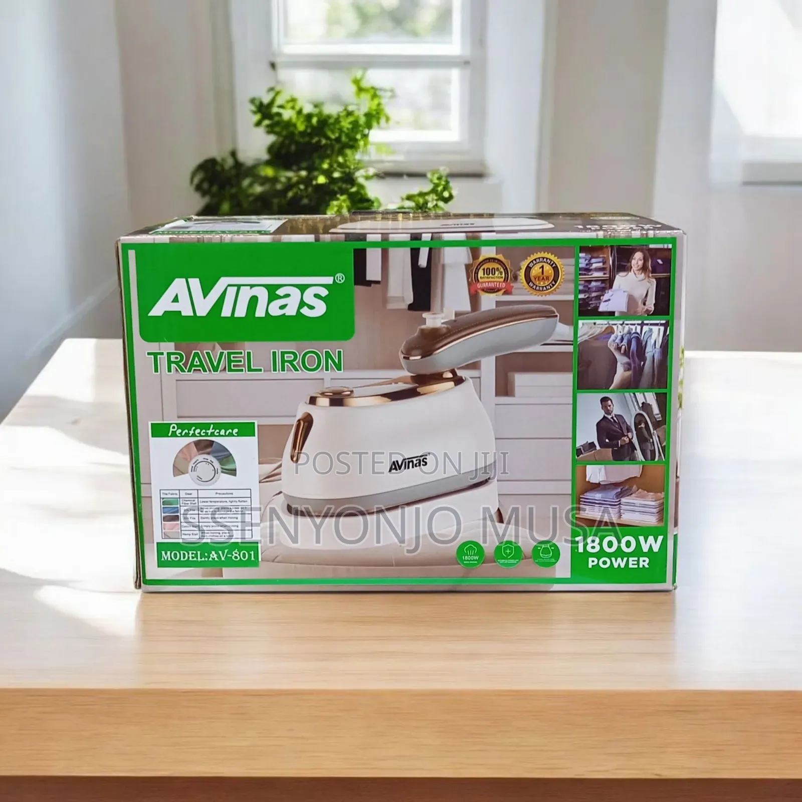 Avinas Av-801 Perfectcare 100% Travel Iron – 1800w Portable Steam Iron