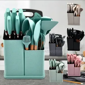 19 PCS Non-Stick Silicone Kitchen Utensil Set With Knives