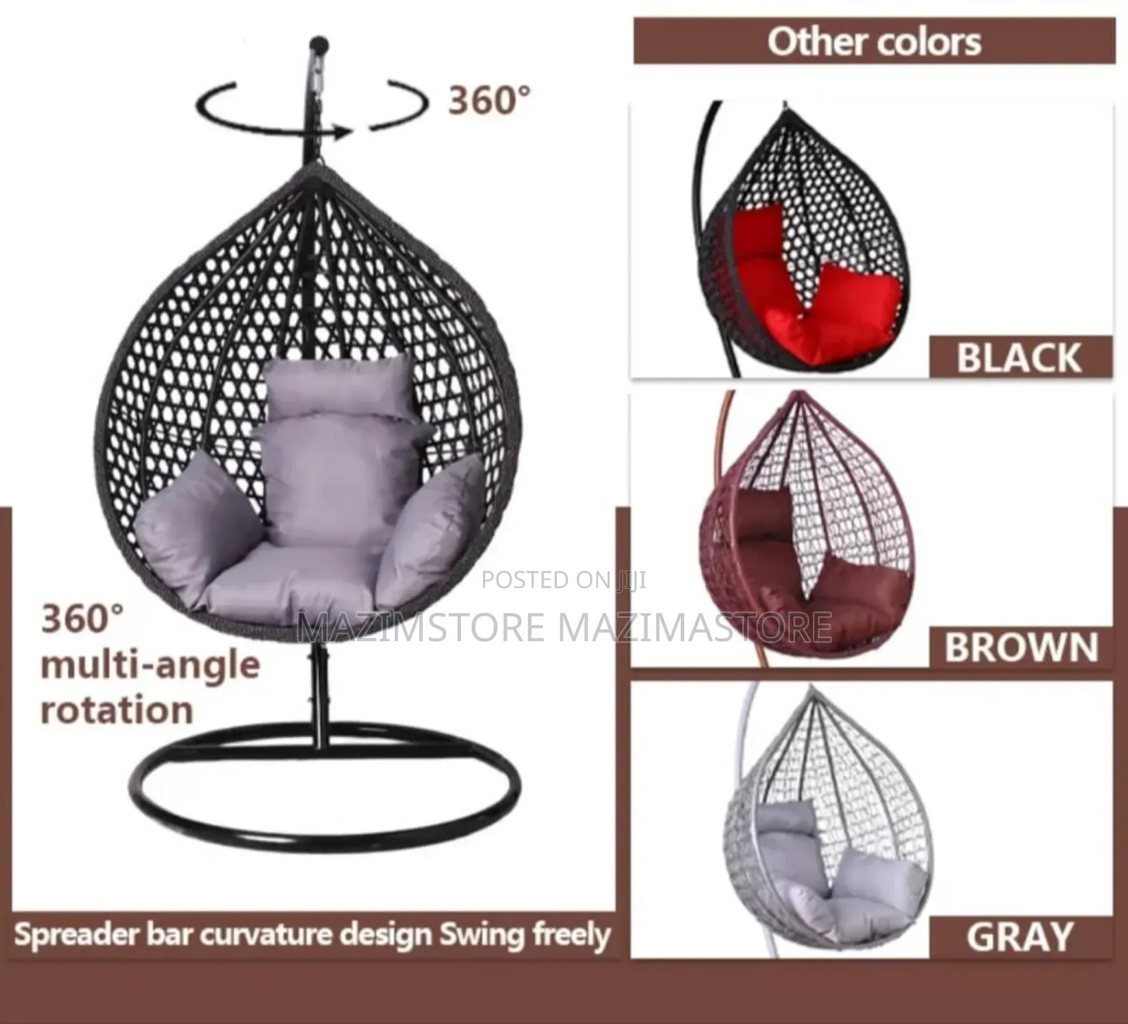 Egg Swing Chair Outdoor With Stand, Indoor Swing for Adults