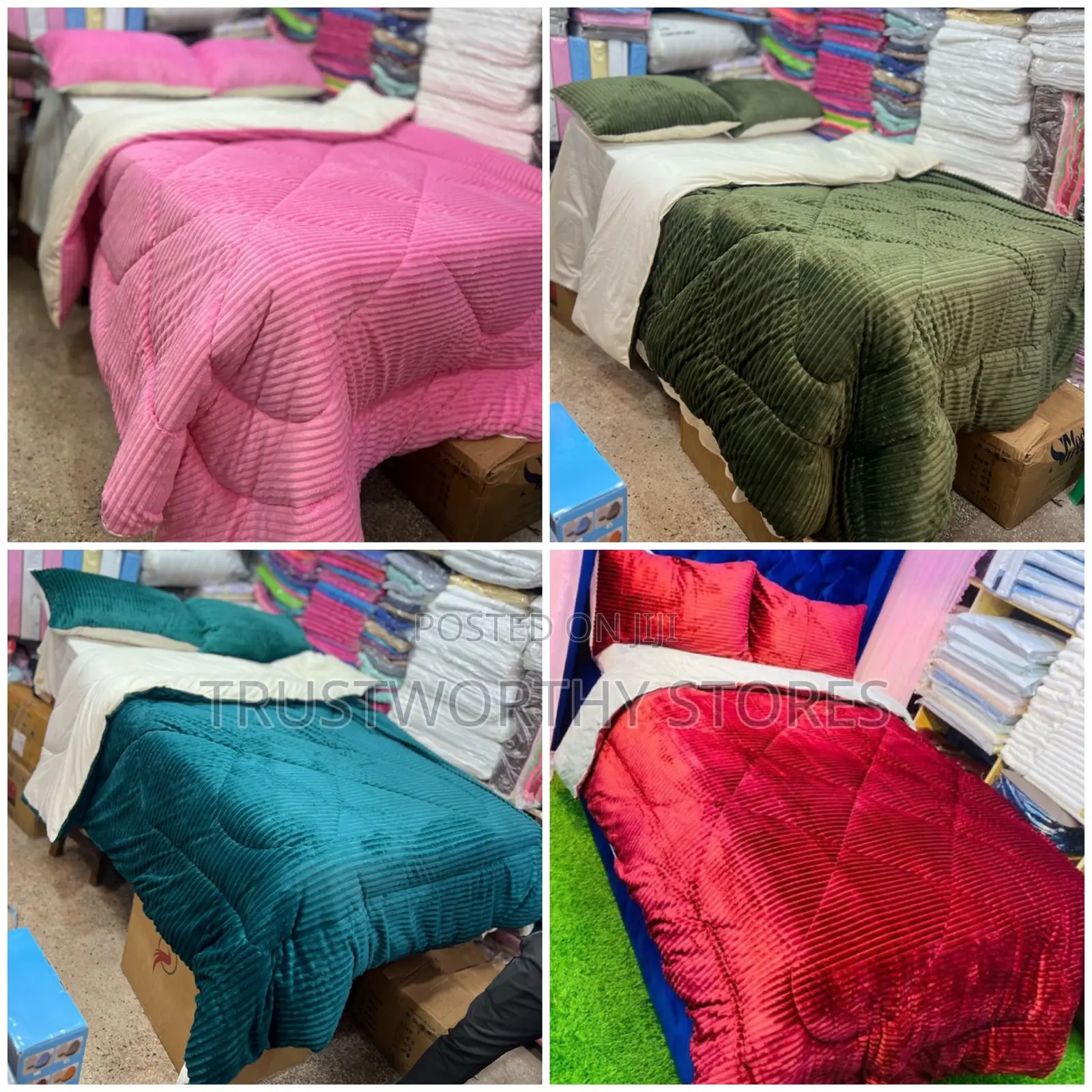 4piece Velvet Duvets, 2 Pillowcases and 1 Bedsheet