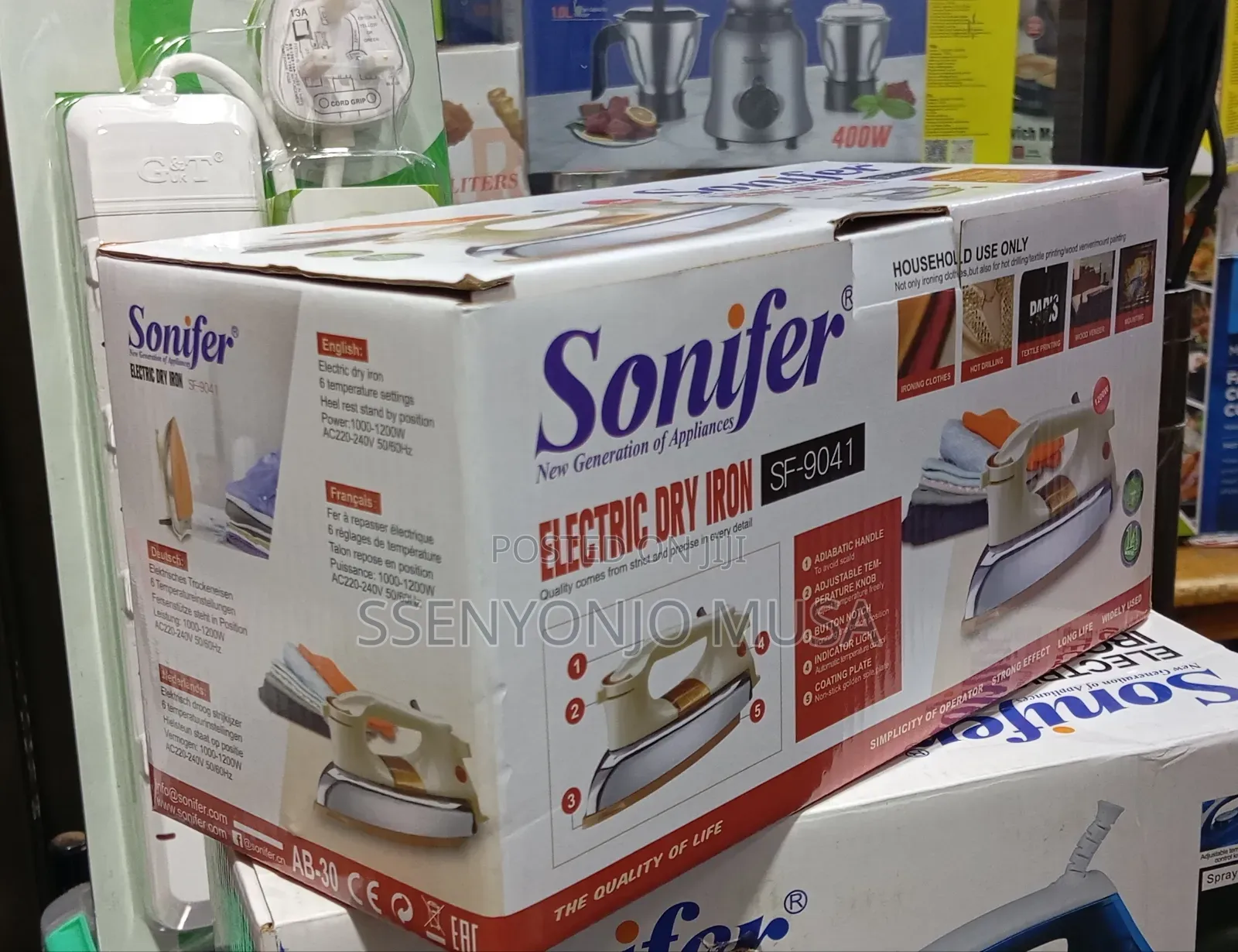 Sonifer Sf-9041 Electric Dry Iron – 1000–1200w, 6 Temperature Settings