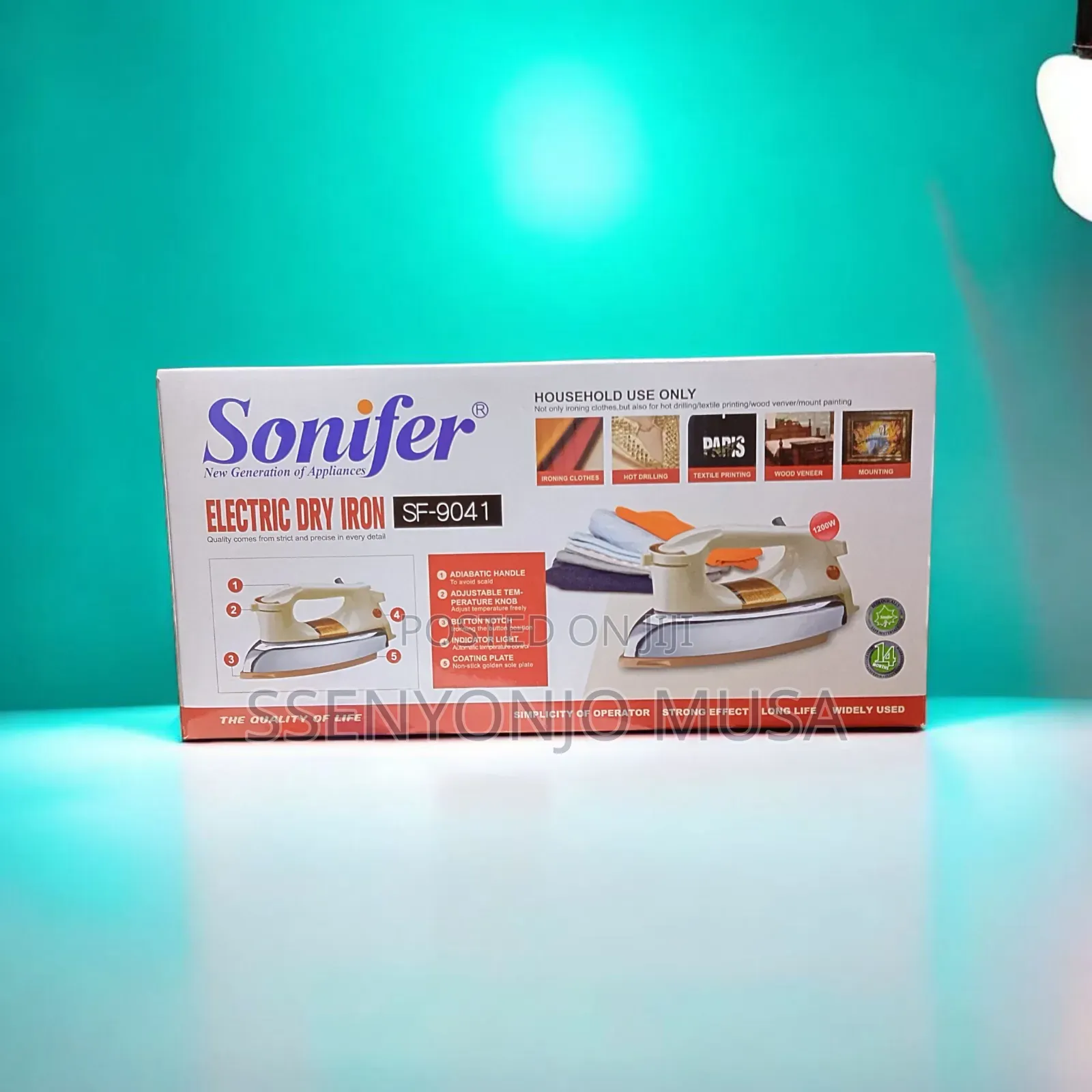 Sonifer Sf-9041 Electric Dry Iron – 1000–1200w, 6 Temperature Settings