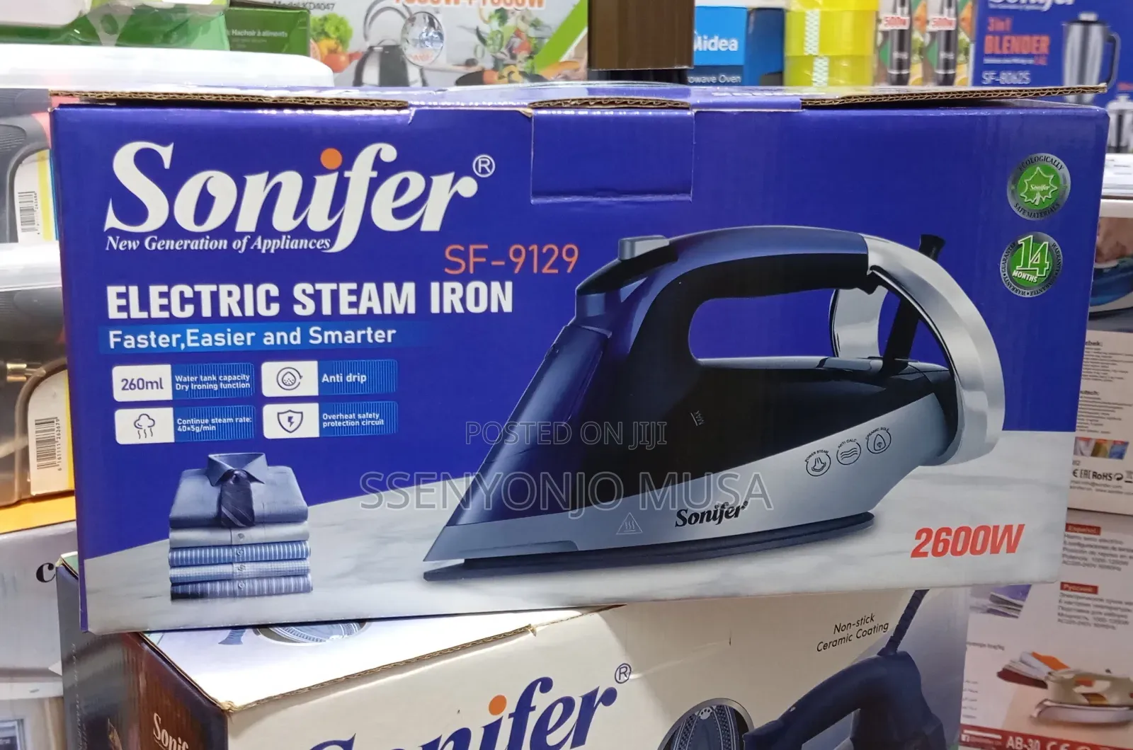 Sonifer 2600w Electric Steam Iron – Ceramic Soleplate, Anti-Drip