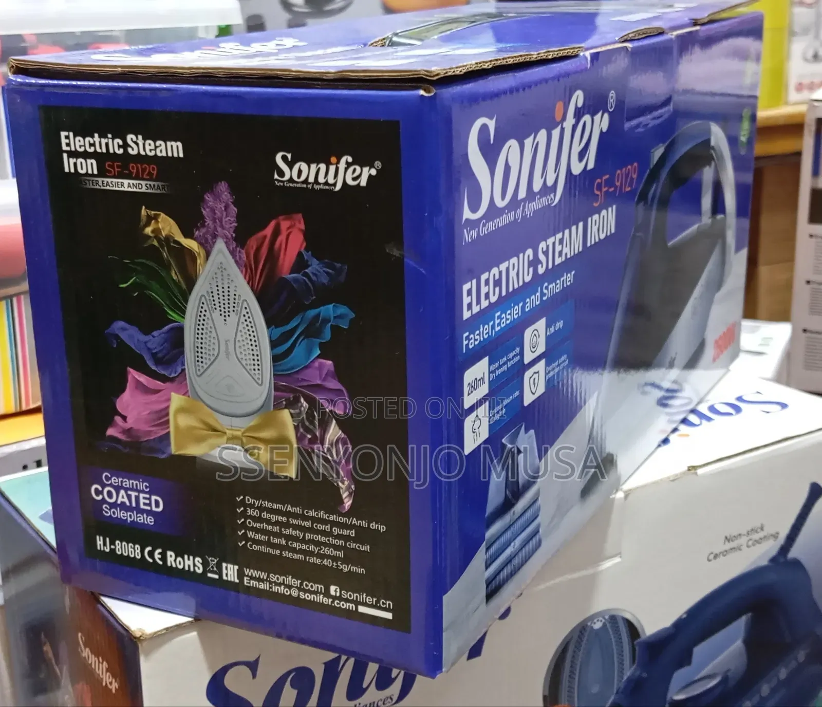 Sonifer 2600w Electric Steam Iron – Ceramic Soleplate, Anti-Drip
