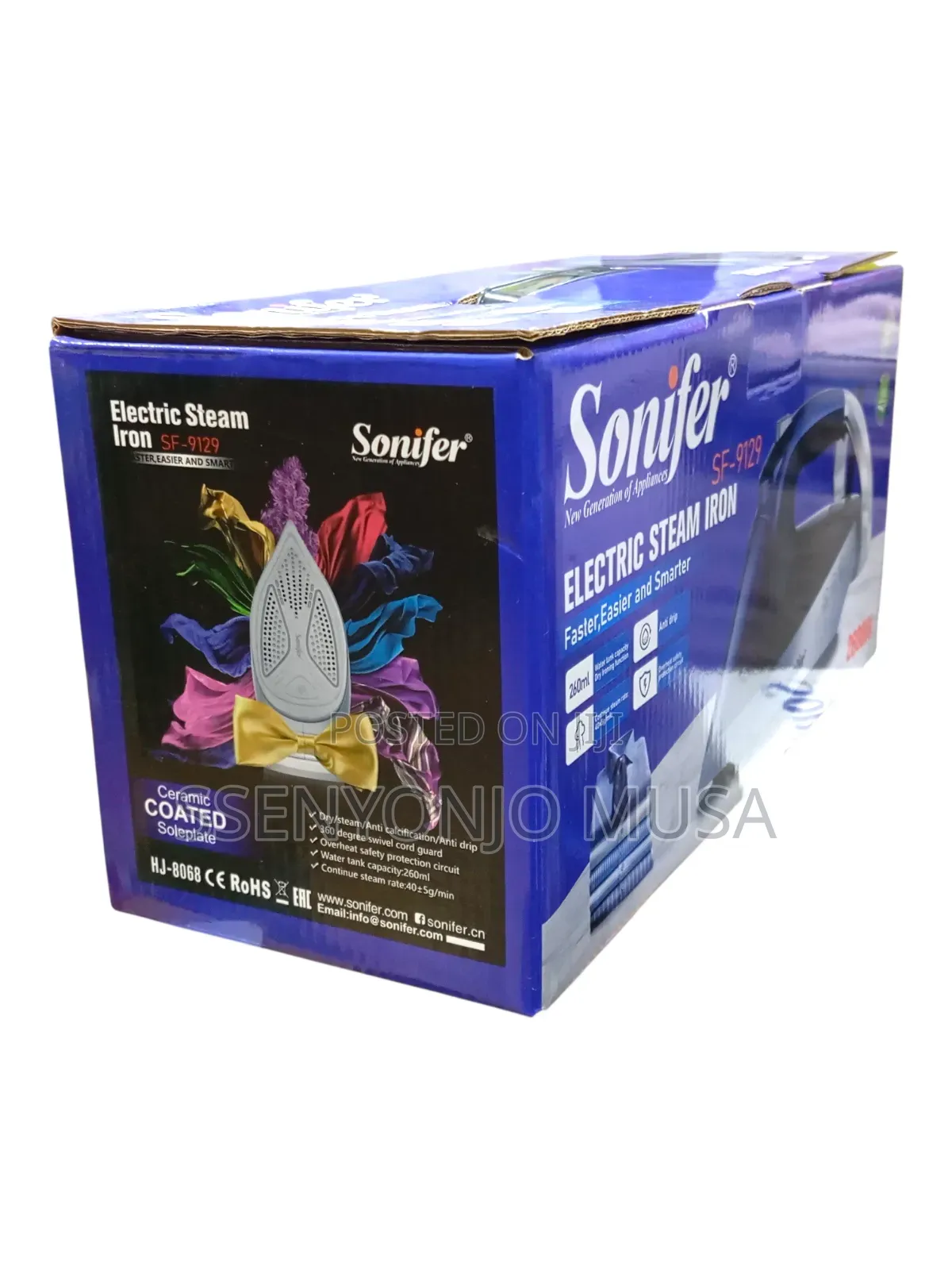 Sonifer 2600w Electric Steam Iron – Ceramic Soleplate, Anti-Drip