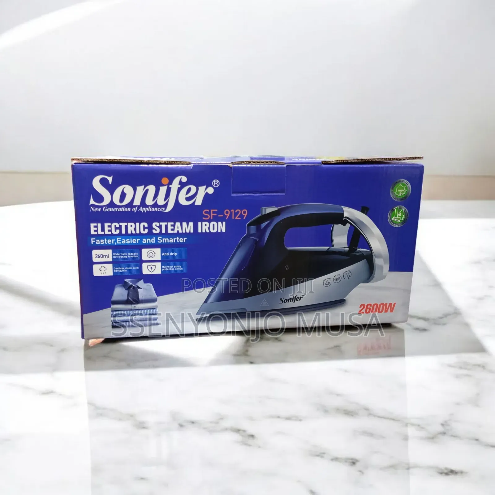 Sonifer 2600w Electric Steam Iron – Ceramic Soleplate, Anti-Drip