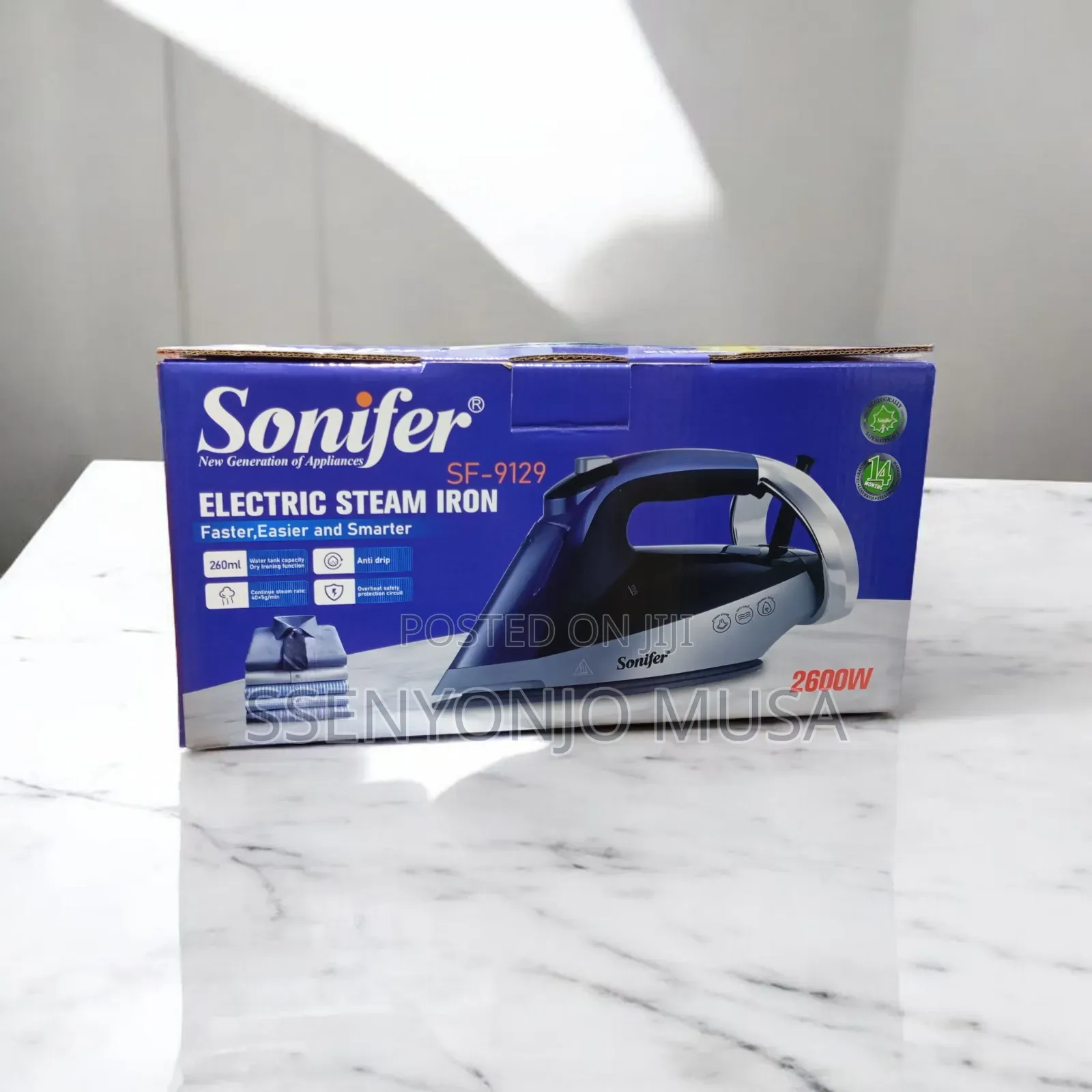 Sonifer 2600w Electric Steam Iron – Ceramic Soleplate, Anti-Drip
