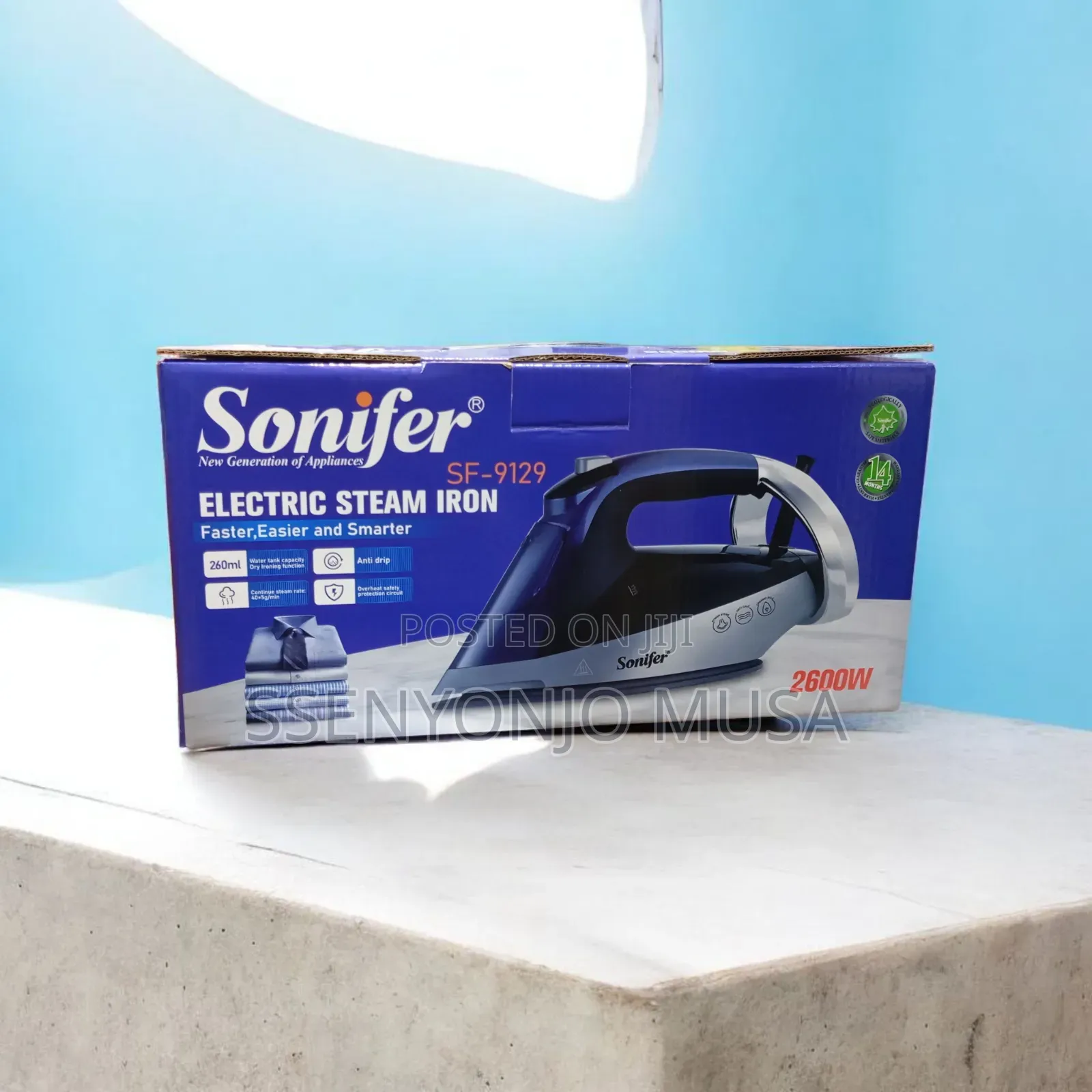 Sonifer 2600w Electric Steam Iron – Ceramic Soleplate, Anti-Drip
