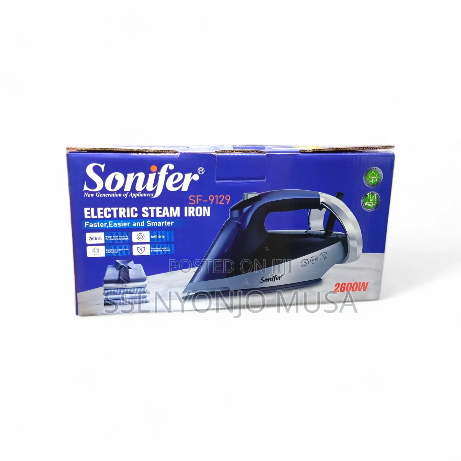 Sonifer 2600w Electric Steam Iron – Ceramic Soleplate, Anti-Drip