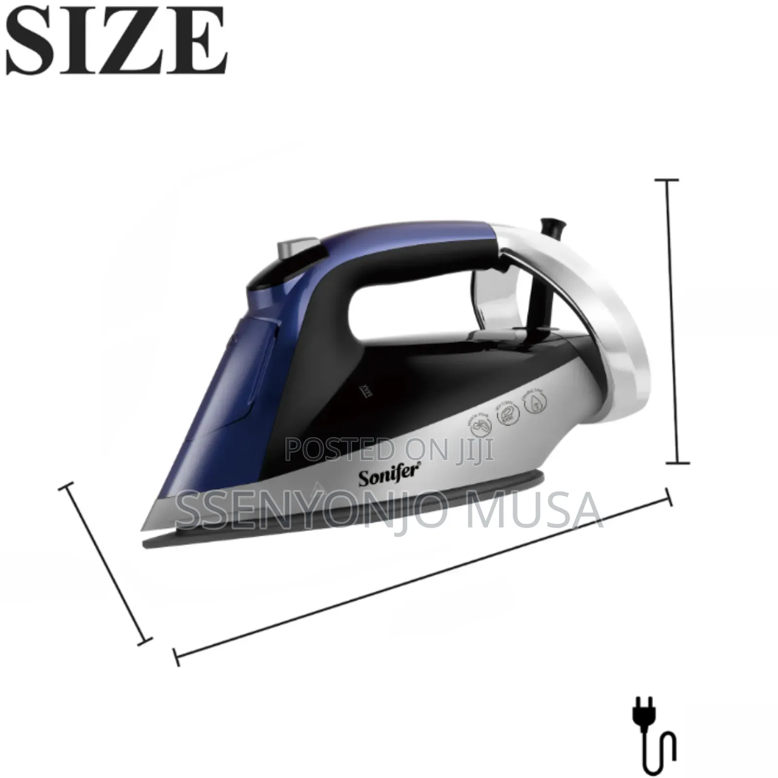 Sonifer 2600w Electric Steam Iron – Ceramic Soleplate, Anti-Drip
