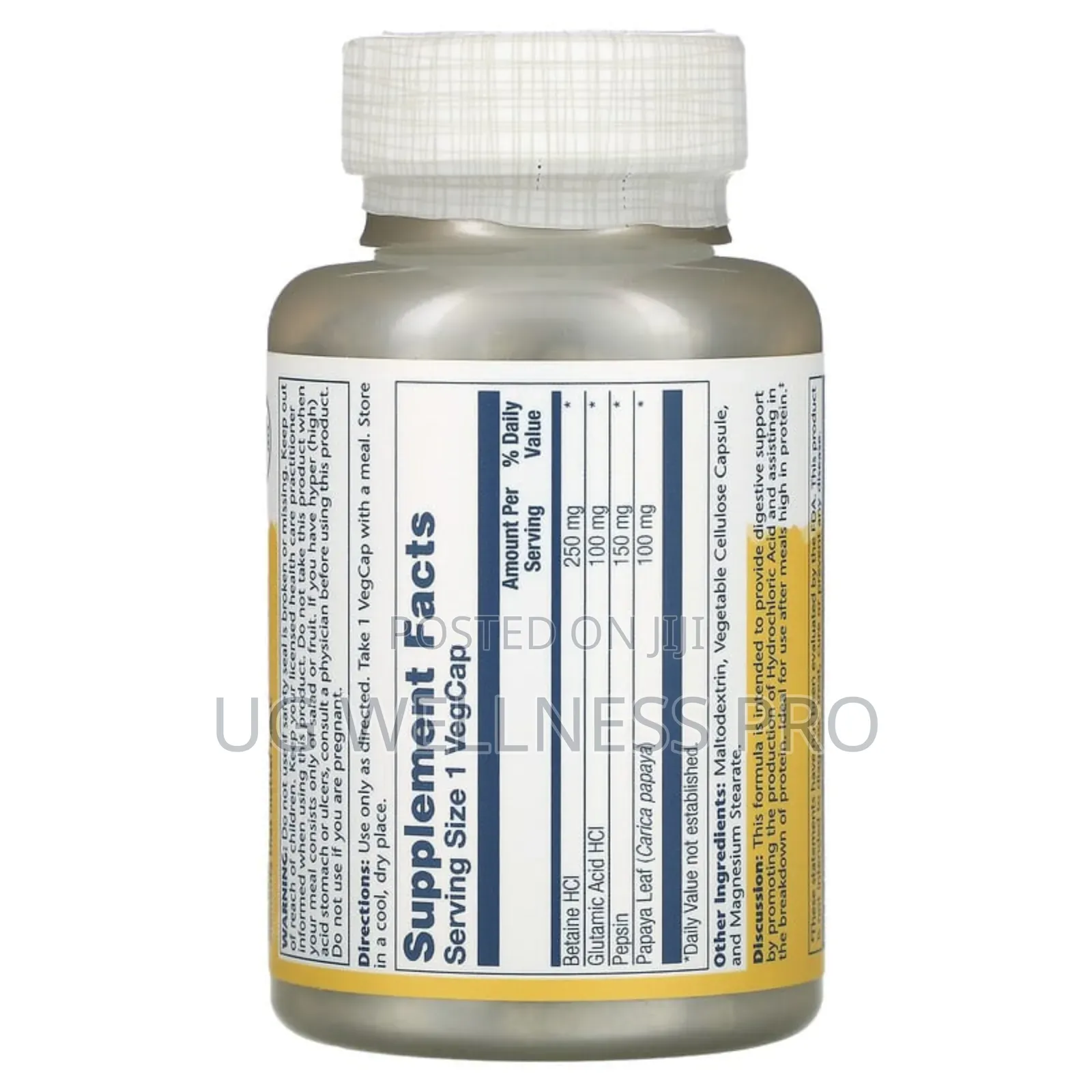 Solaray, Betaine HCL With Pepsin, 250 Mg, 180 Vegcaps