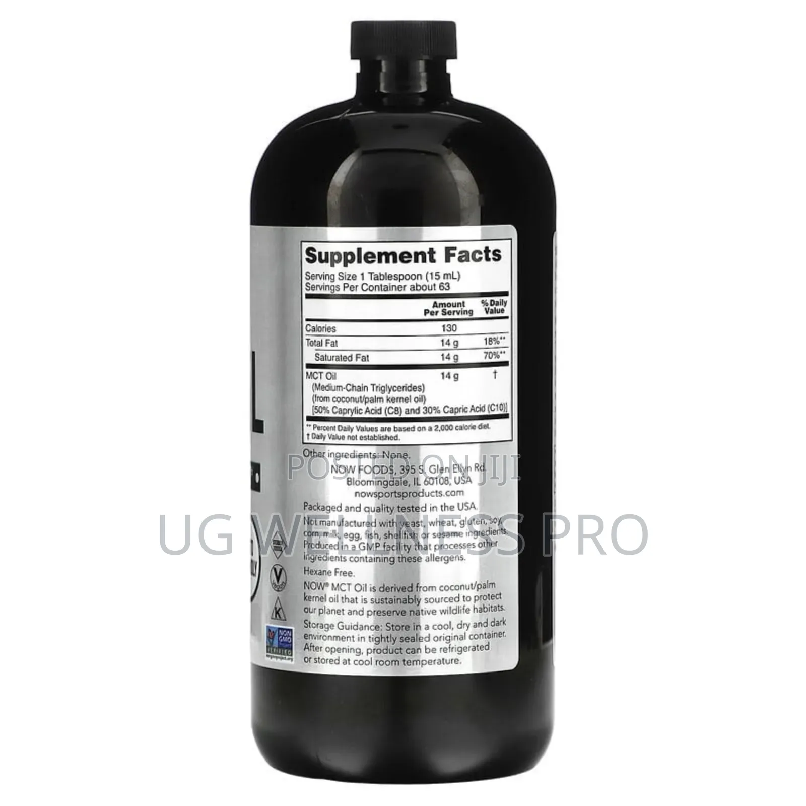 Now Foods, Sports, MCT Oil, Unflavored, 14 G, 32 Fl Oz (946 Ml)