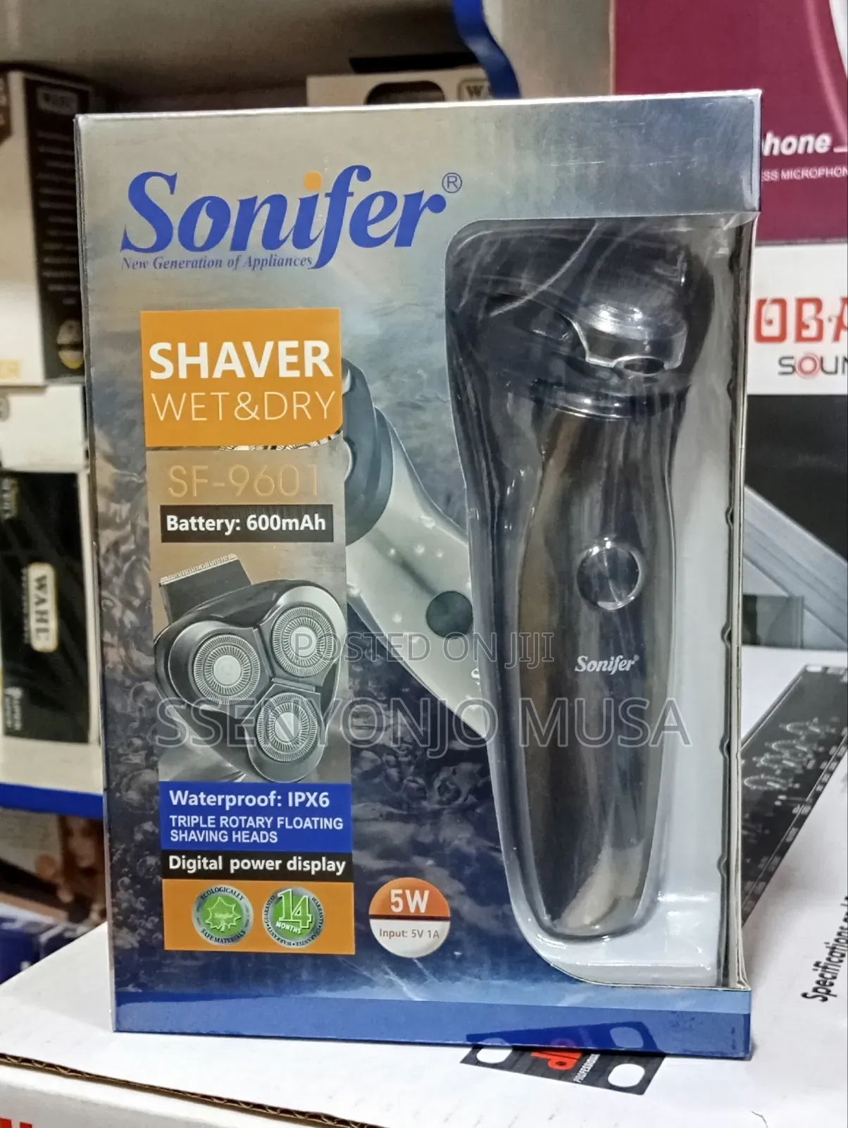 Sonifer Sf-9601 Wet Dry Electric Shaver – Triple Rotary Heads,500mah