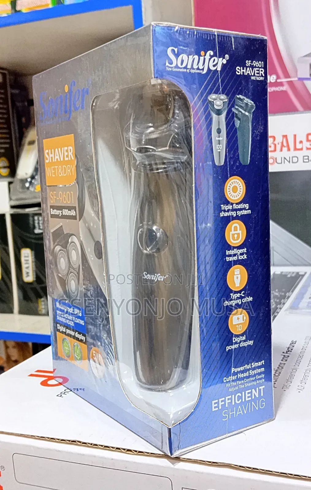 Sonifer Sf-9601 Wet Dry Electric Shaver – Triple Rotary Heads,500mah