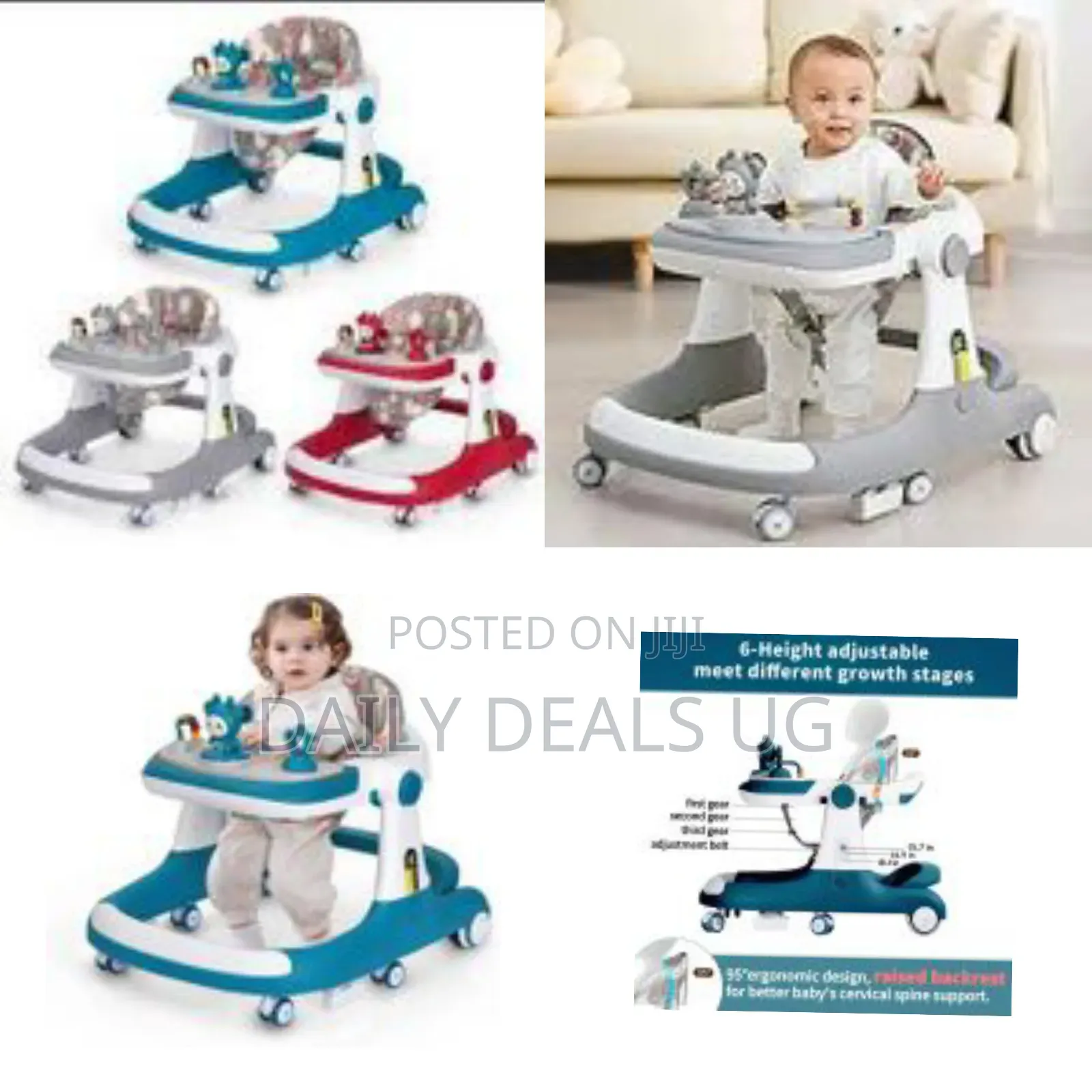 Baby Walker With Wheels,3 in 1 Learning Walker, Seat or Push Behind