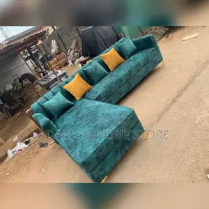 Sofa Set L Shaped in Color Green