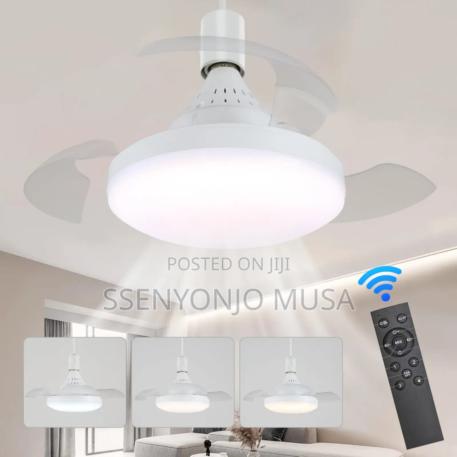 Invisible Led Ceiling Fan Light – Modern Fan Lamp With Remote Control
