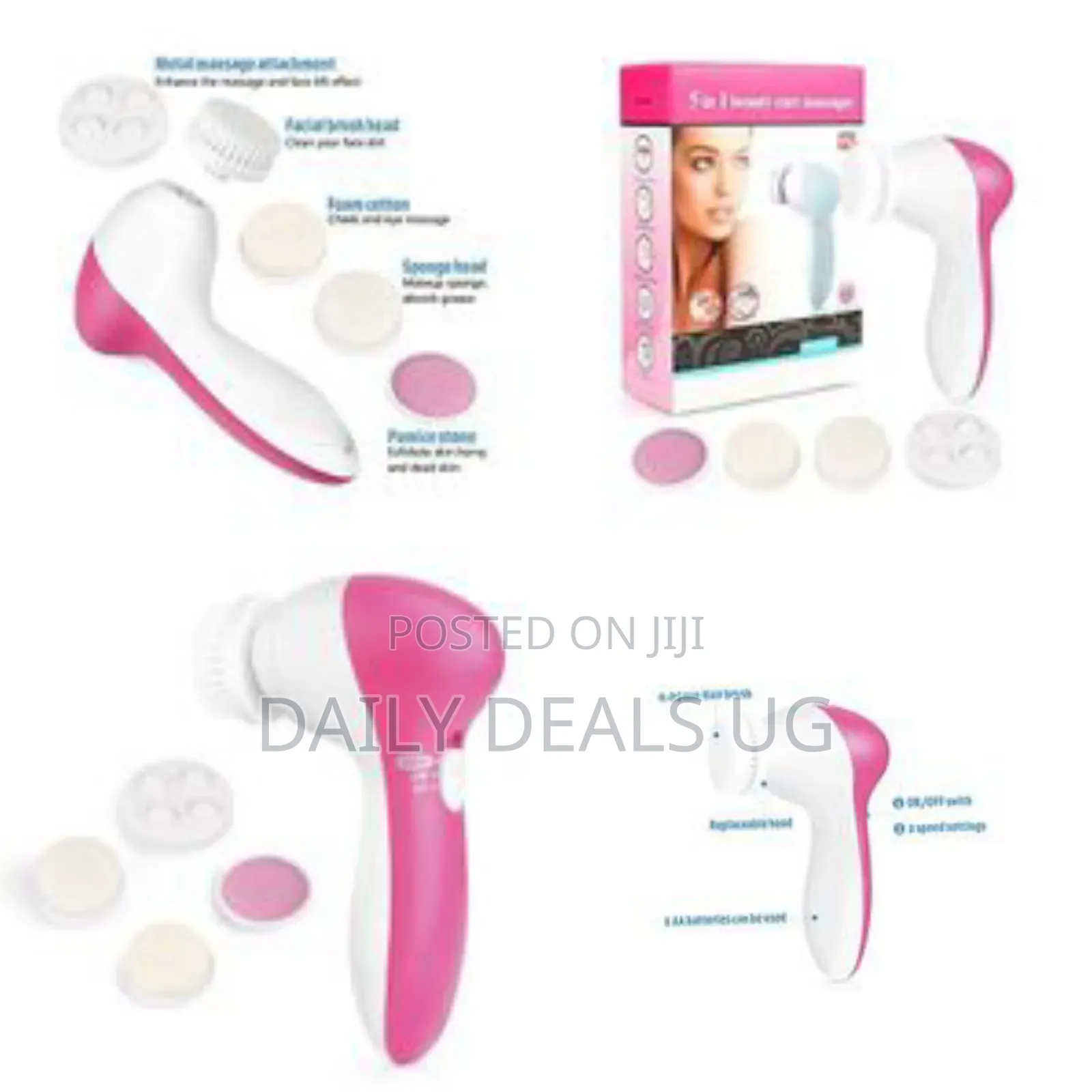 5 In 1 Portable Multi-functional Skin Care Facial Massager-pink
