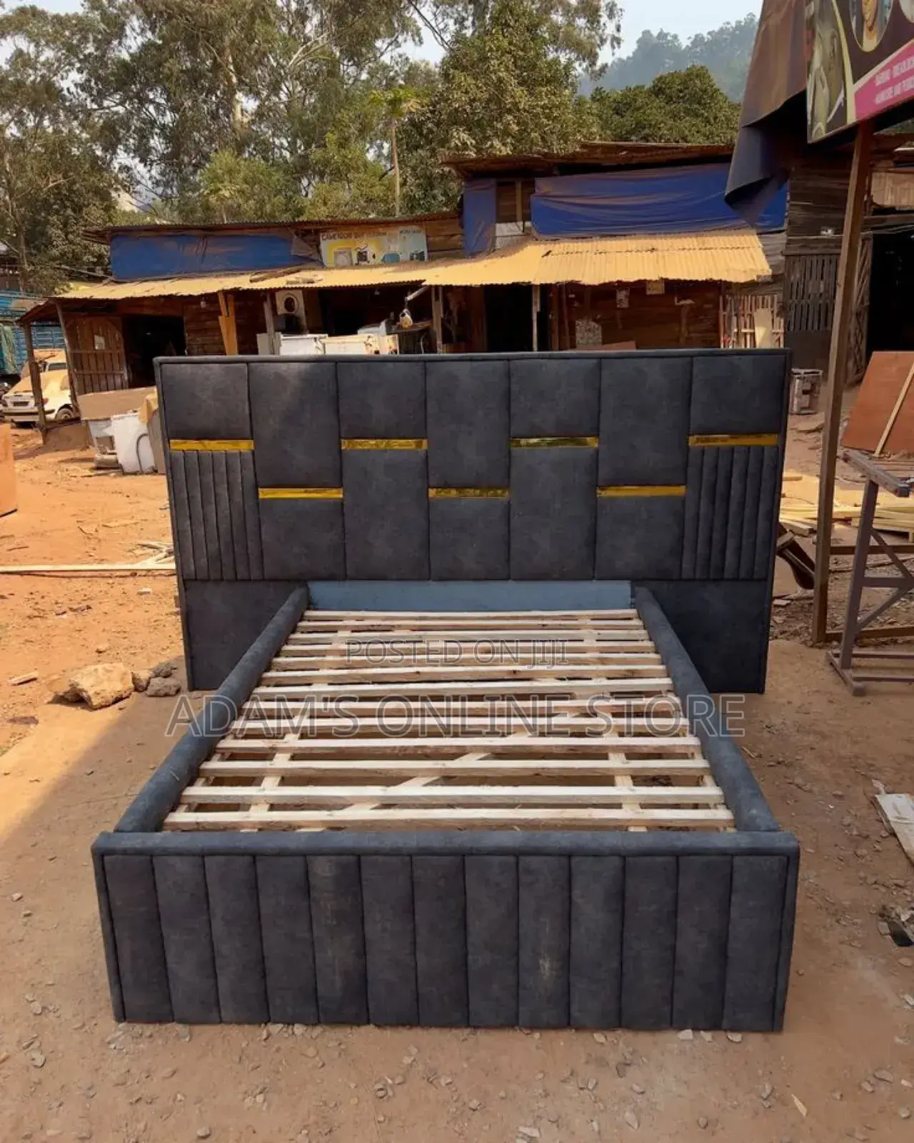 5 by 6 Bed in Dark Grey