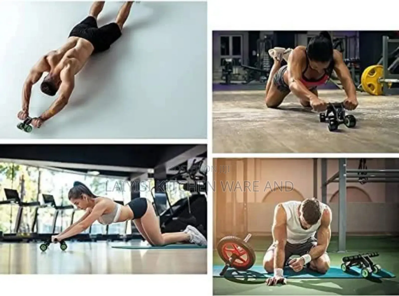 Automatic Rebound Design 4 Wheel Ab Roller – Abdominal Workout Fitness