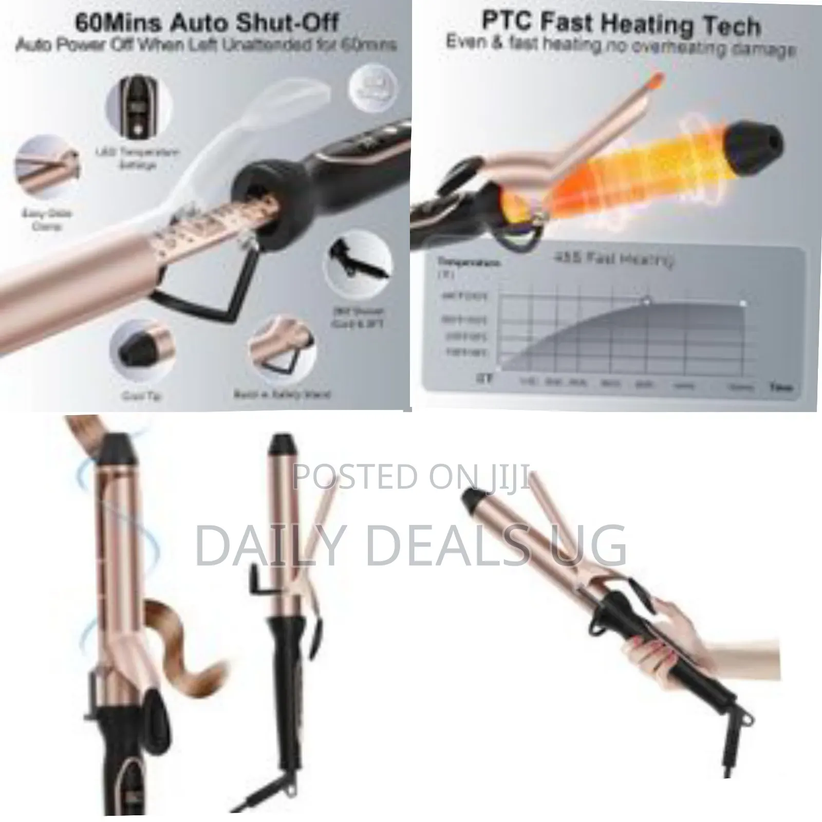 Winning Star Clipped Curling Iron, Extra Long Barrel(7.3in)