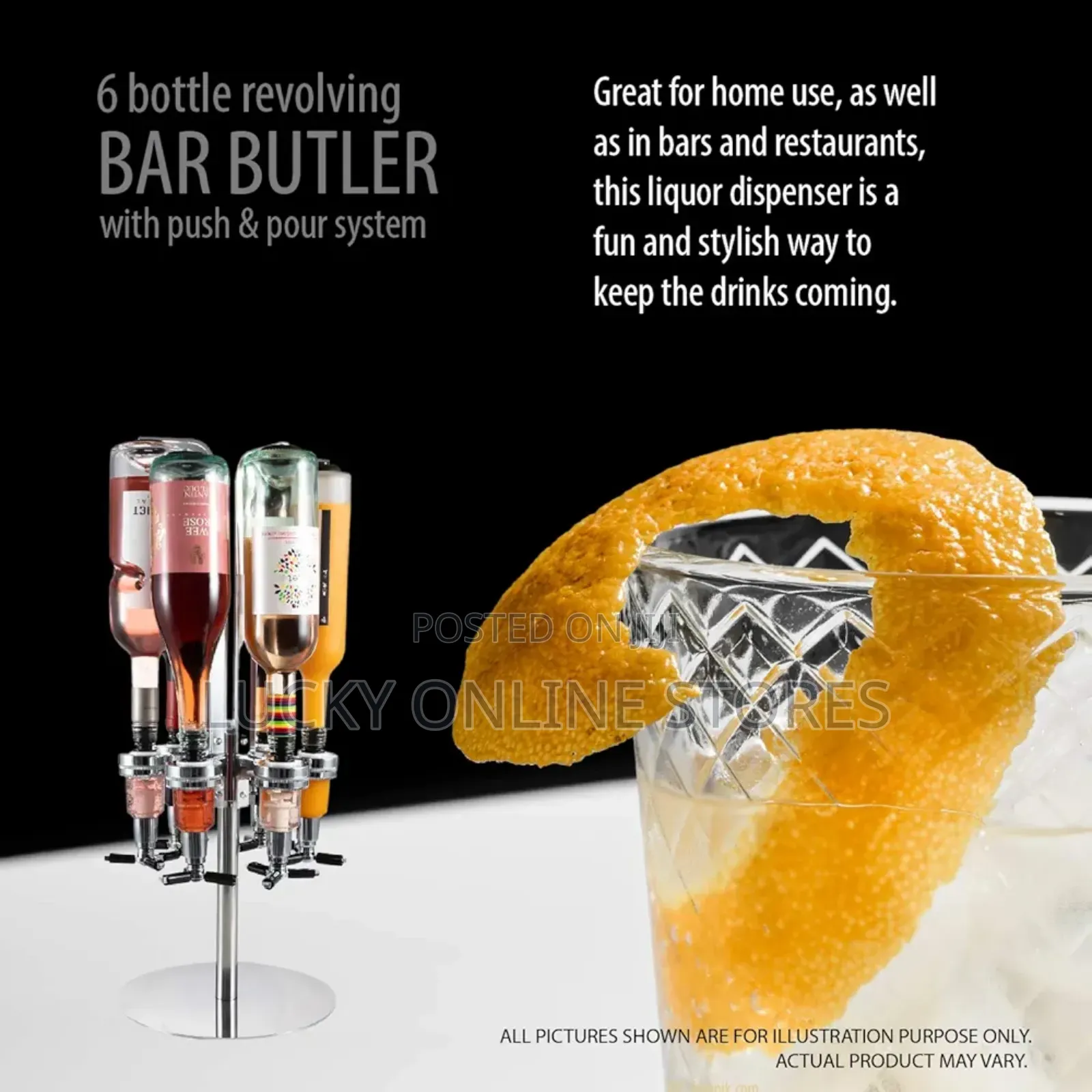 6 Bottle Rotating Shot Dispenser