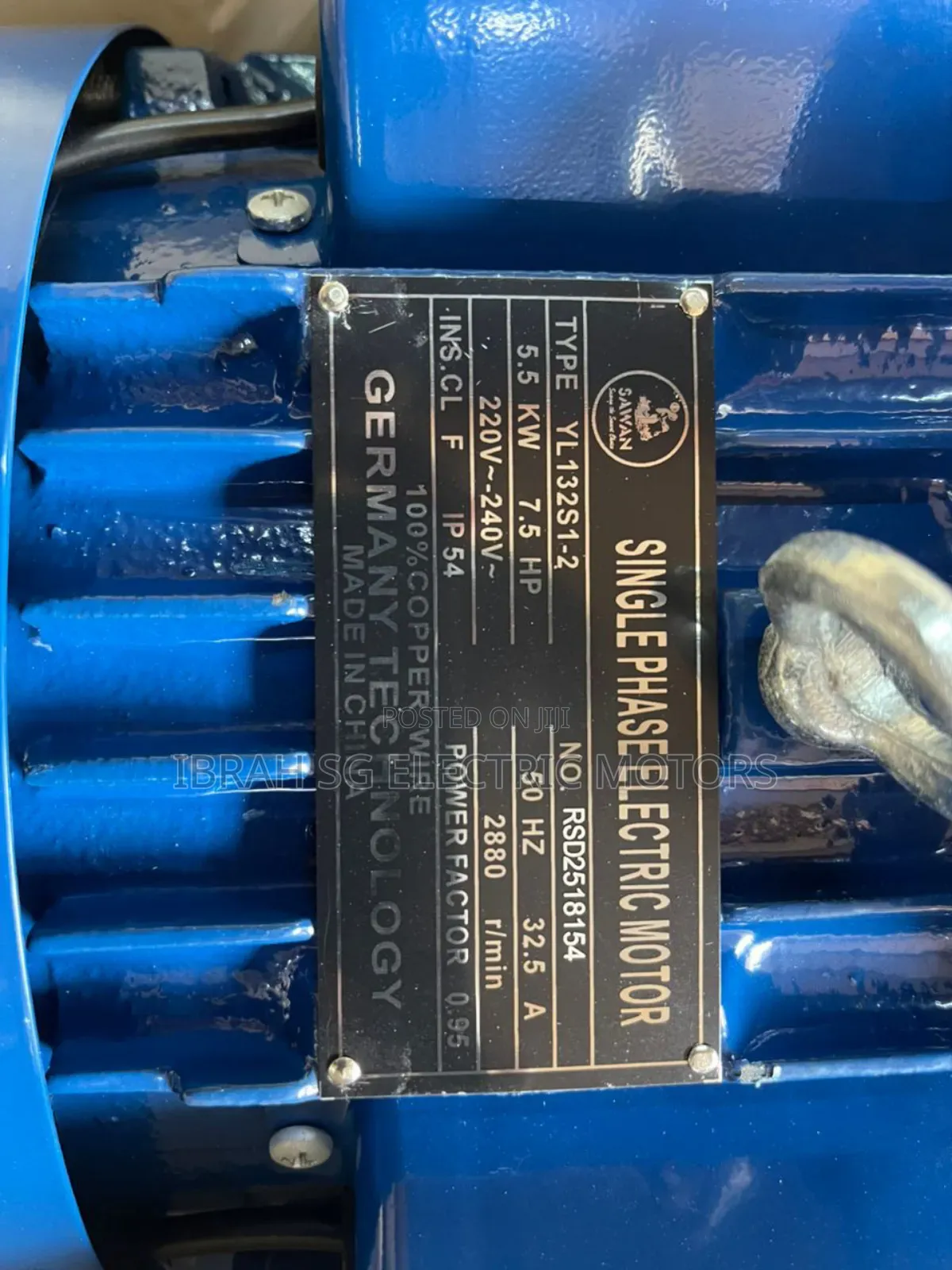 Single Phase 7.5hp High Speed Motor