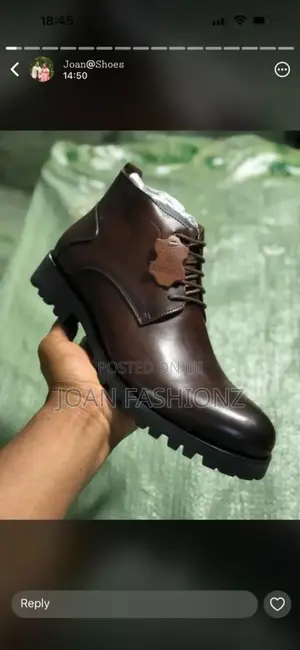 Men's Brown Leather Lace -Up Boots With Rugged Sole
