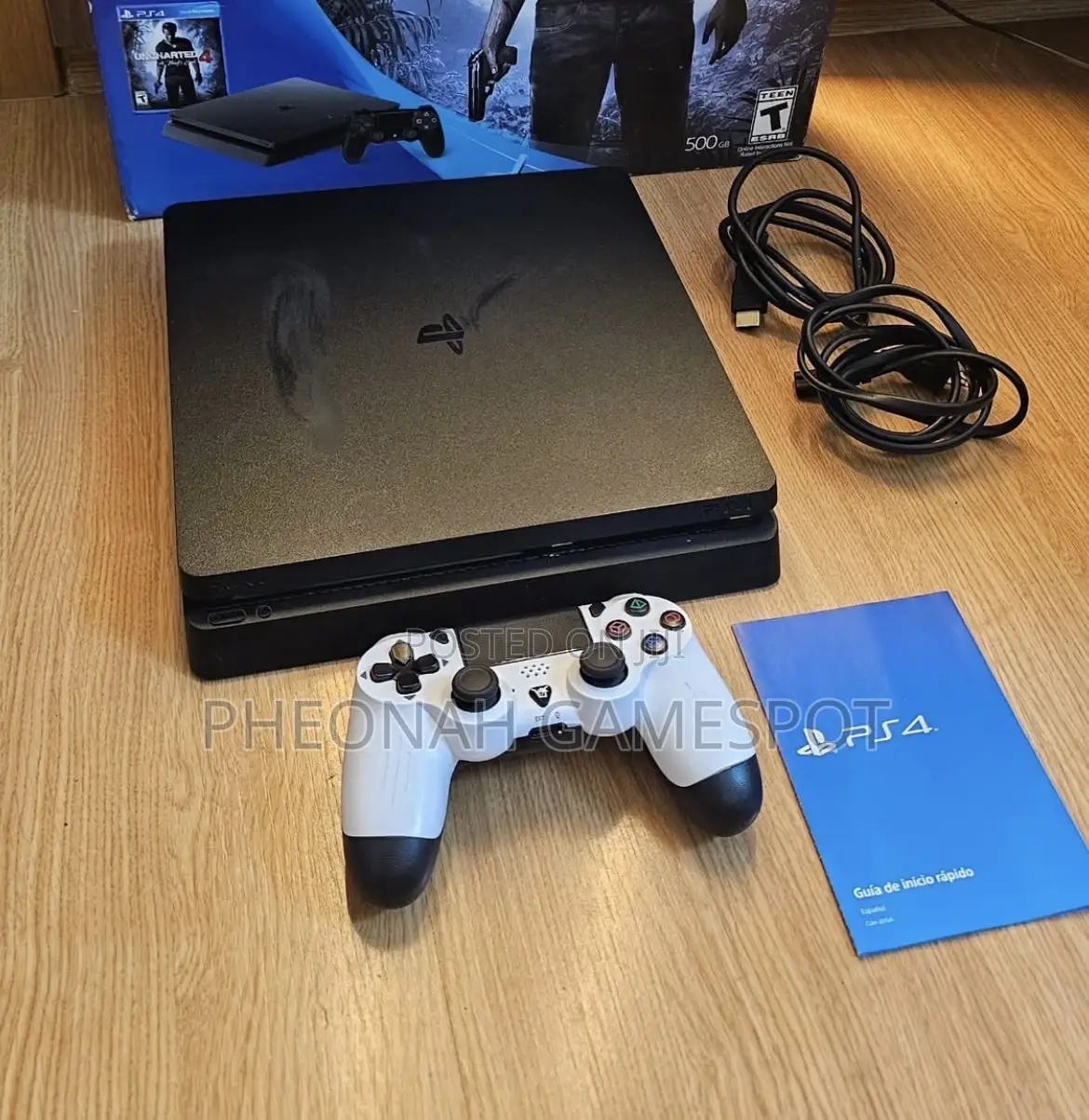 Ps4 Set With 2 Controllers and 14 Games, Fast and Easy to Enjoy.