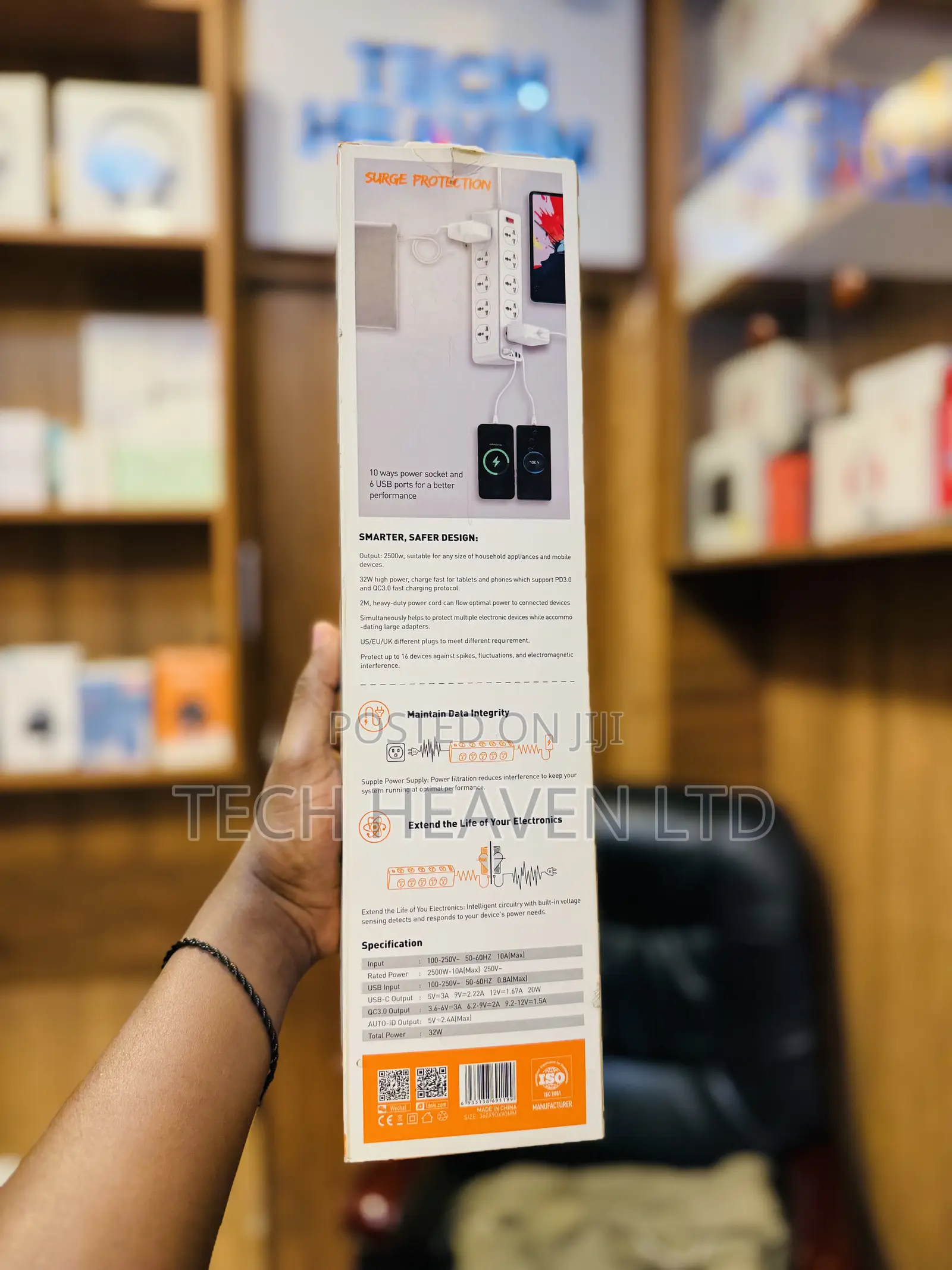 10 Way Outlet Power Strip With Usb Charging Ports and Surge Protect