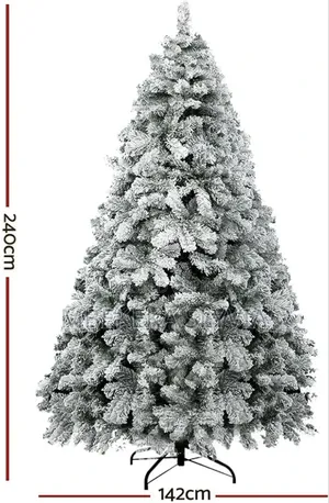 240cm/8ft Snow Christmas Tree/ Home Family Decor 2pkts Xmasballs Free