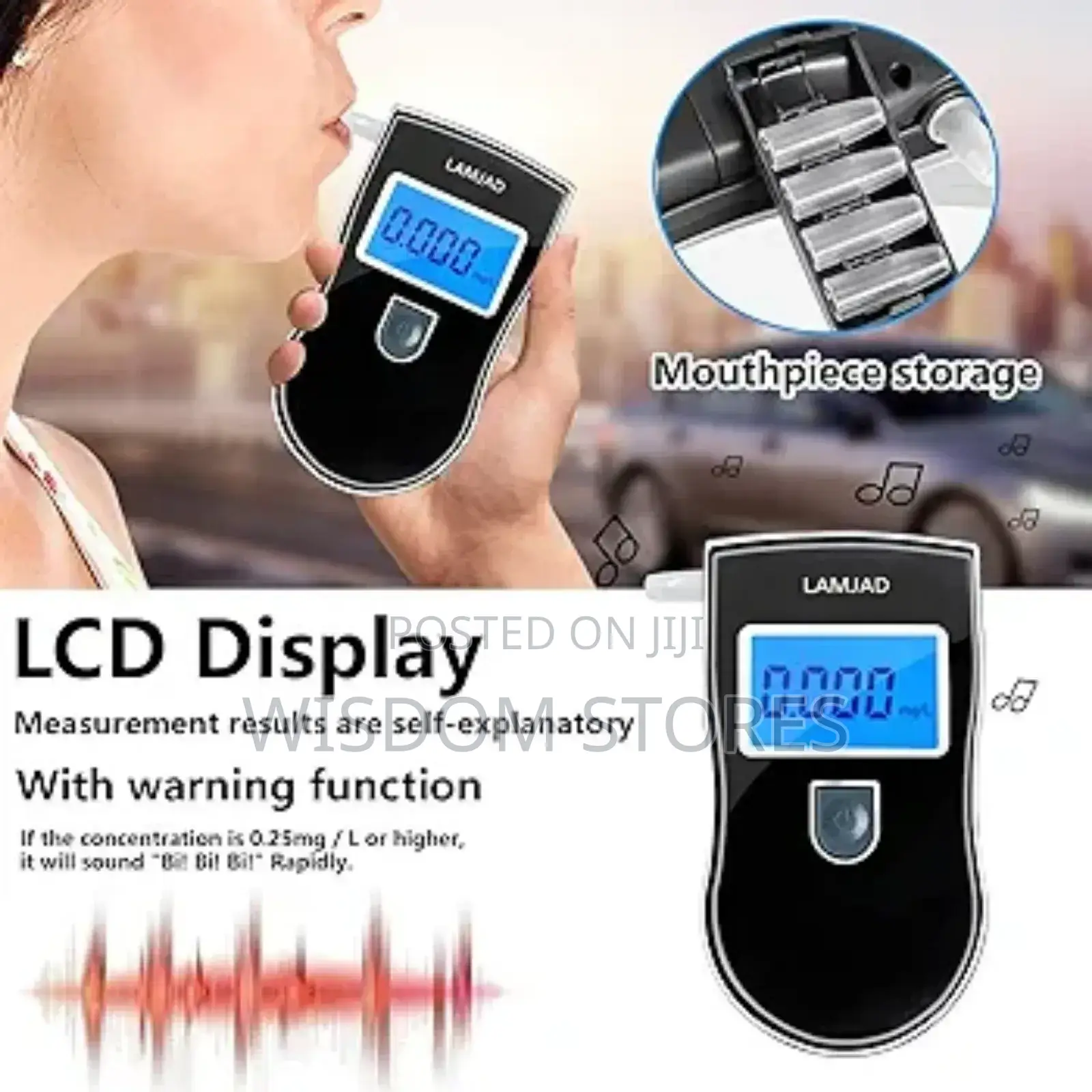 Professional Alcohol Tester With 5 Mouthpiece