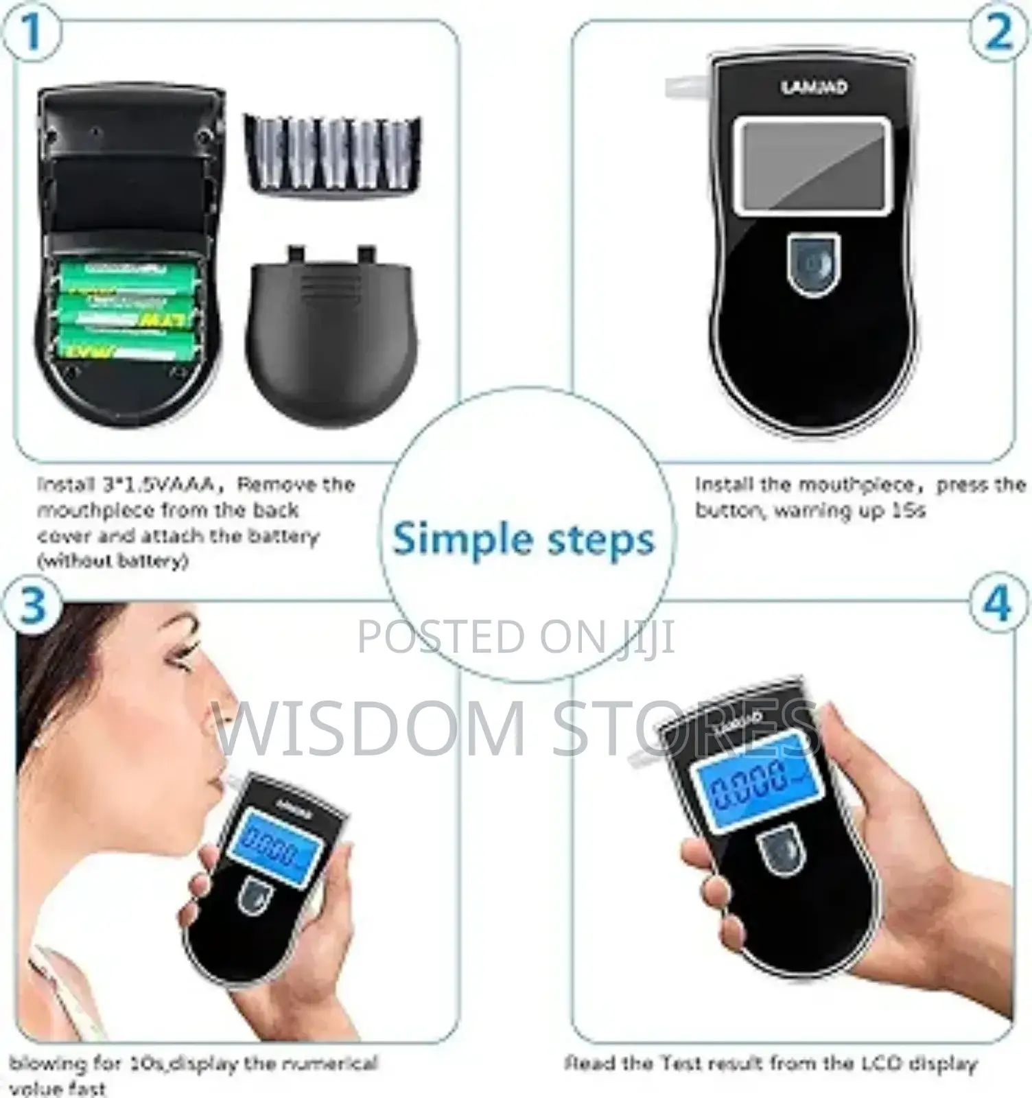 Professional Alcohol Tester With 5 Mouthpiece
