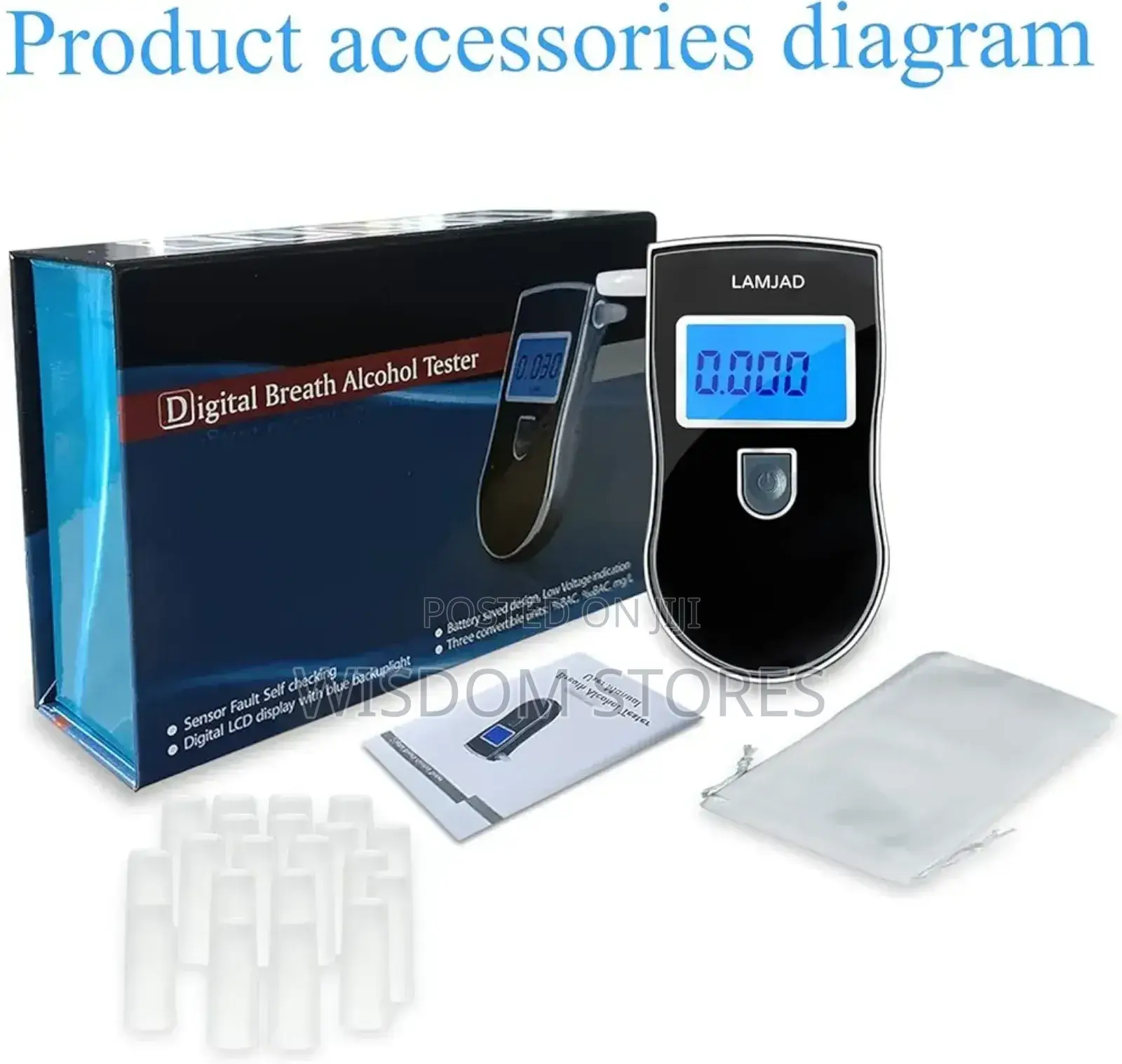 Professional Alcohol Tester With 5 Mouthpiece