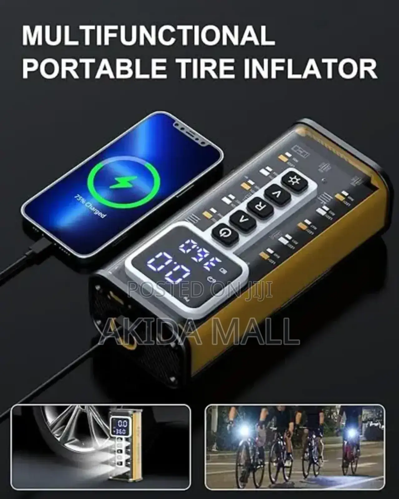 12v Portable Tire Inflator, Which Is a Compact,Air Compressor