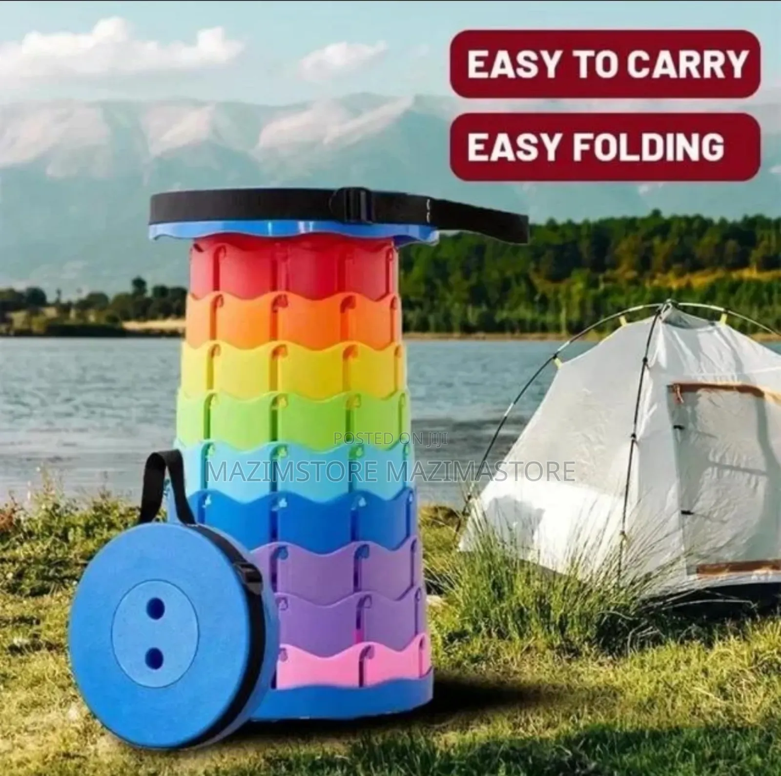 Portable Plastic Folding Retractable Beach Camping Travel Stool