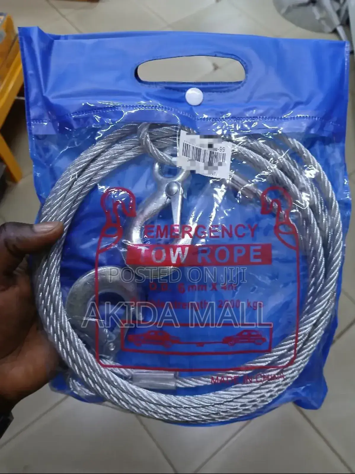 5mm By 4meters Emergency Steel Wire Tow Rope