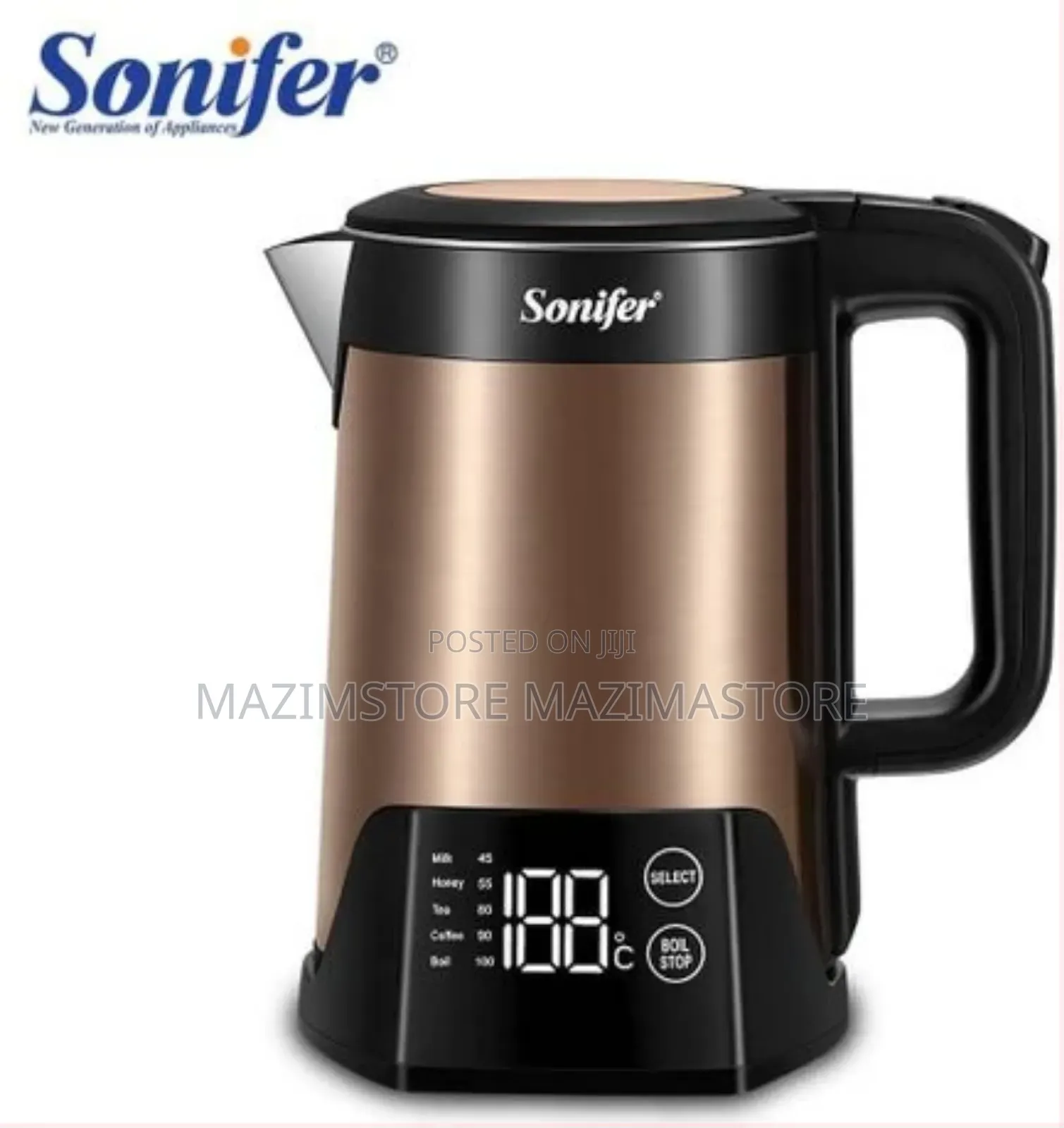Sonifer Digital Electric Kettle 1.5l -Black/Brown