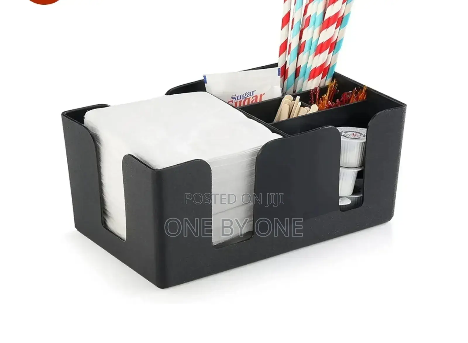 Bar Caddy Organizer With 6 Compartment of Napkin and Straw Holder .