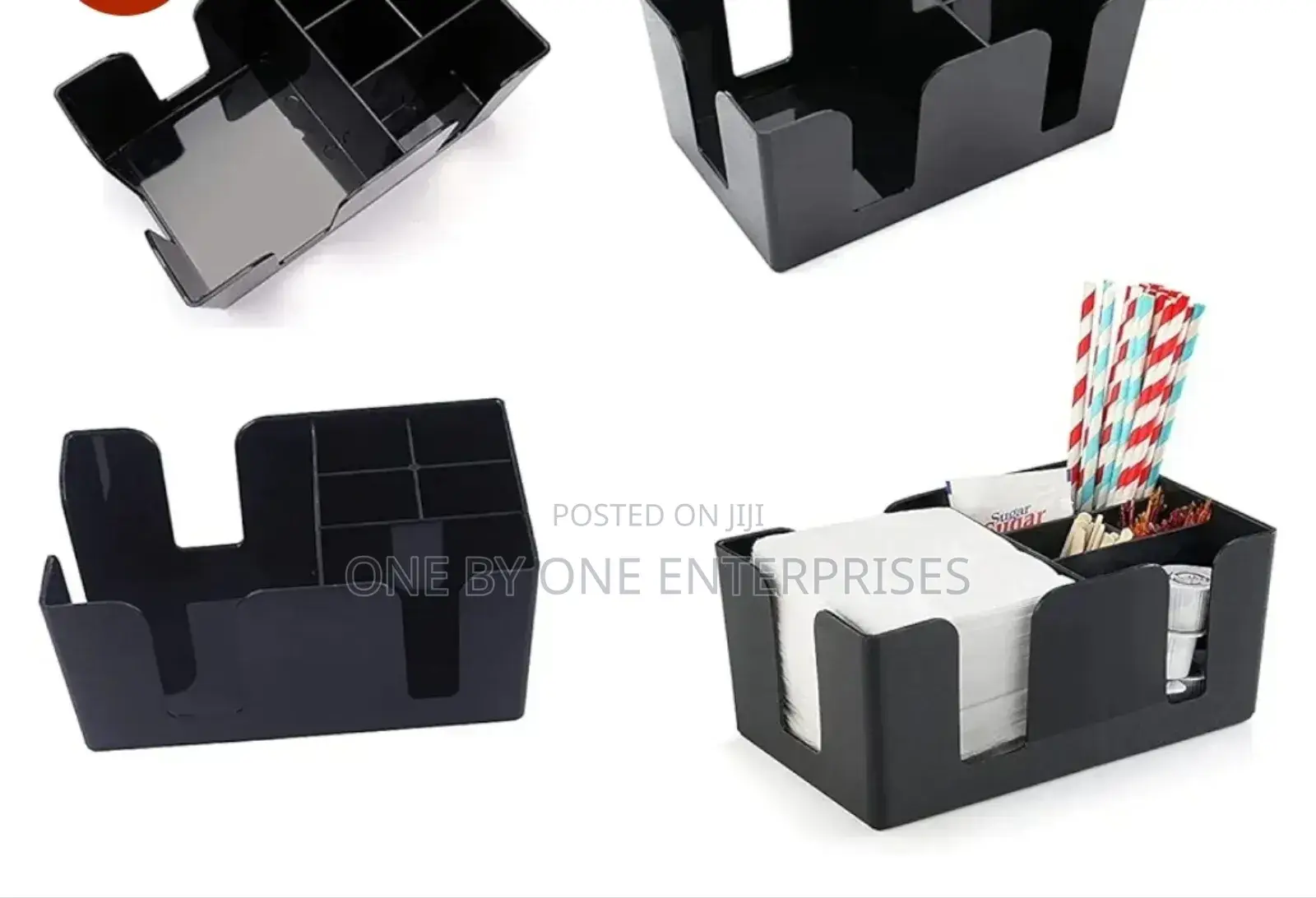 Bar Caddy Organizer With 6 Compartment of Napkin and Straw Holder .