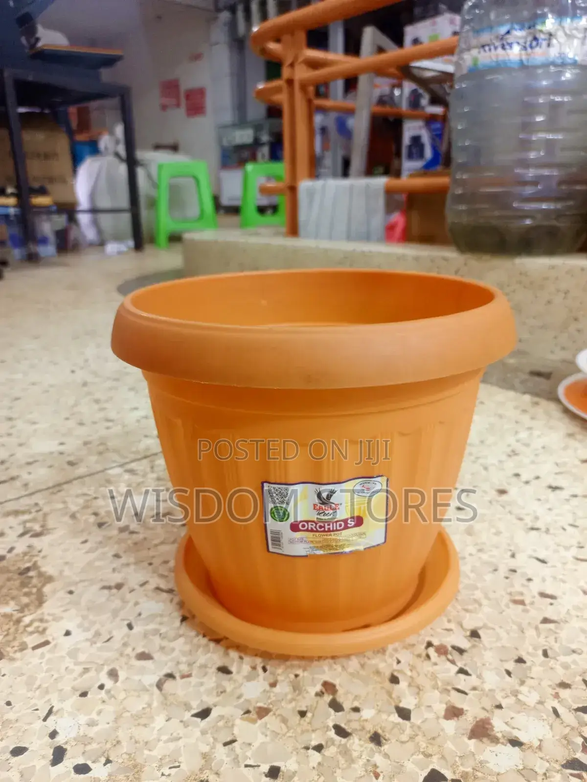 Plastic Flower Pot With a Matching Saucer