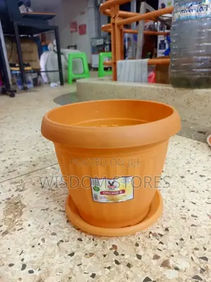 Plastic Flower Pot With a Matching Saucer