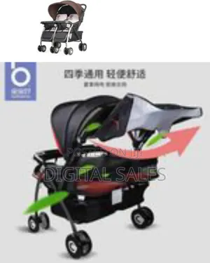Twin Baby Stroller Can Sit and Lie Baby Carriage Four Wheel Highland