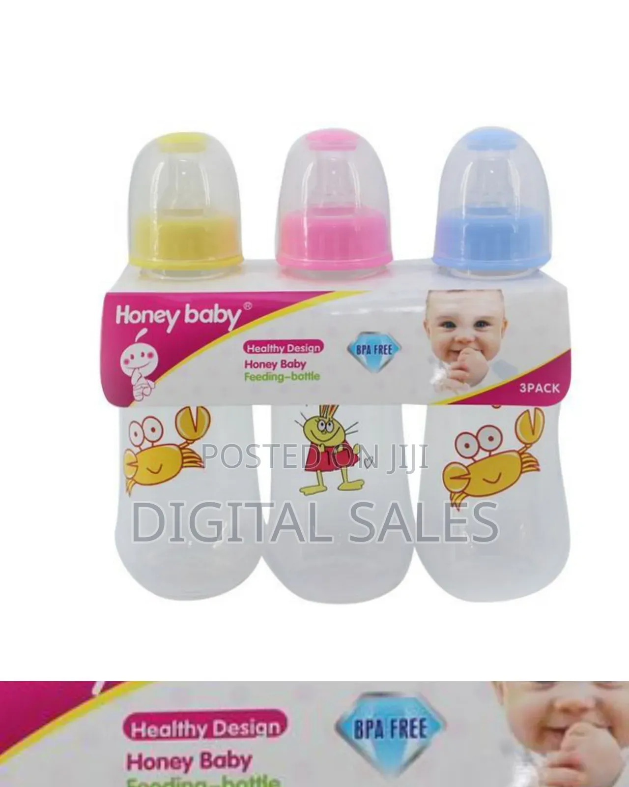 Set of 3 Milk Honey Baby Feeding Bottle 280 Ml-Multi