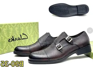 Men’S Super Classic Dark Tan Clarks Double Monk Strap Oxford Shoes