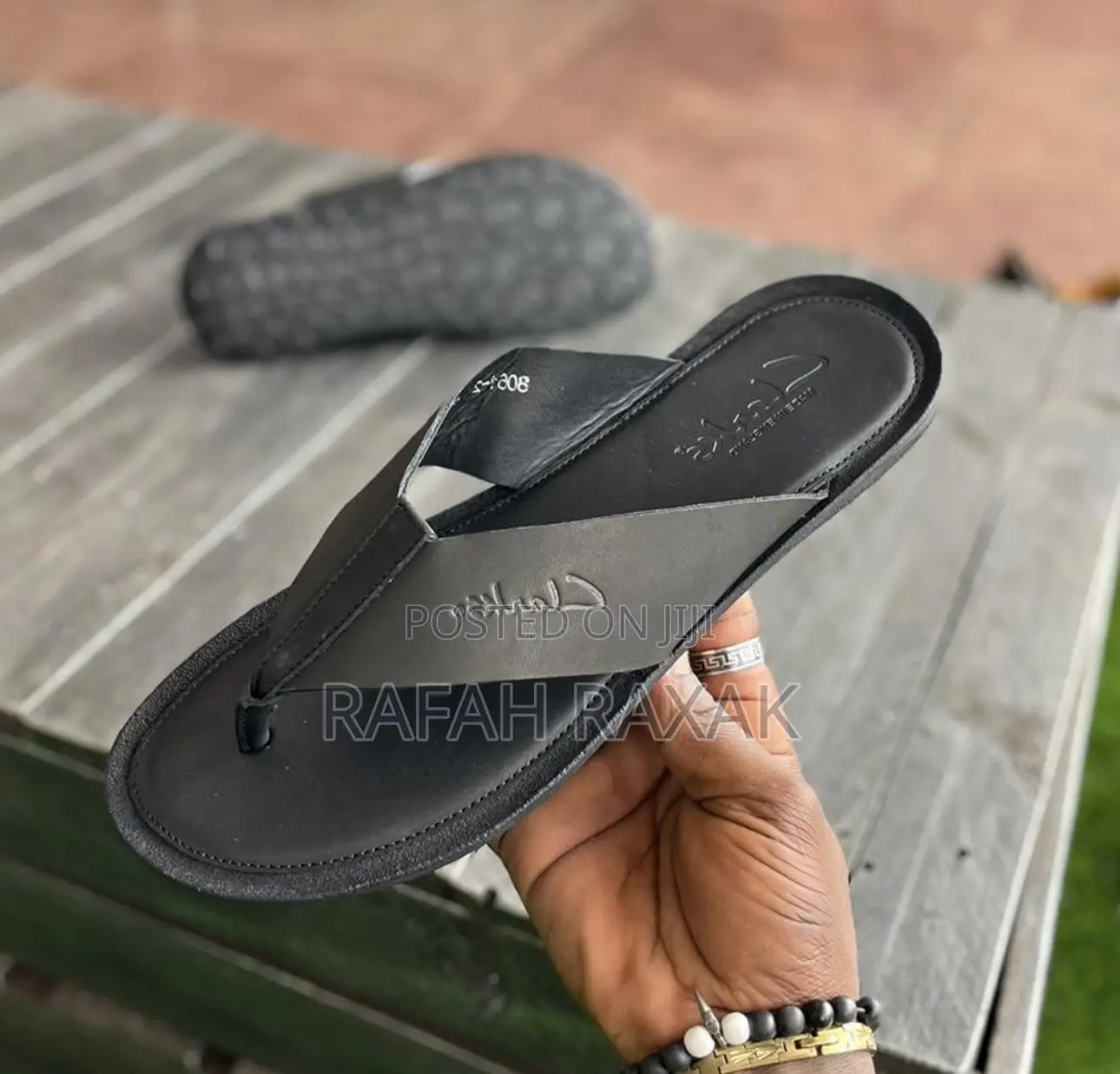 Men’S Black Clarks Leather Sandals