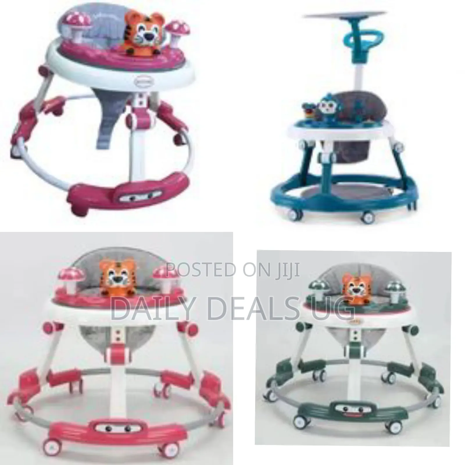 Baby Walker Adjustable Height, Multi-Function Anti-Rollover Folding