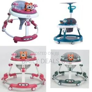 Baby Walker Adjustable Height, Multi-Function Anti-Rollover Folding