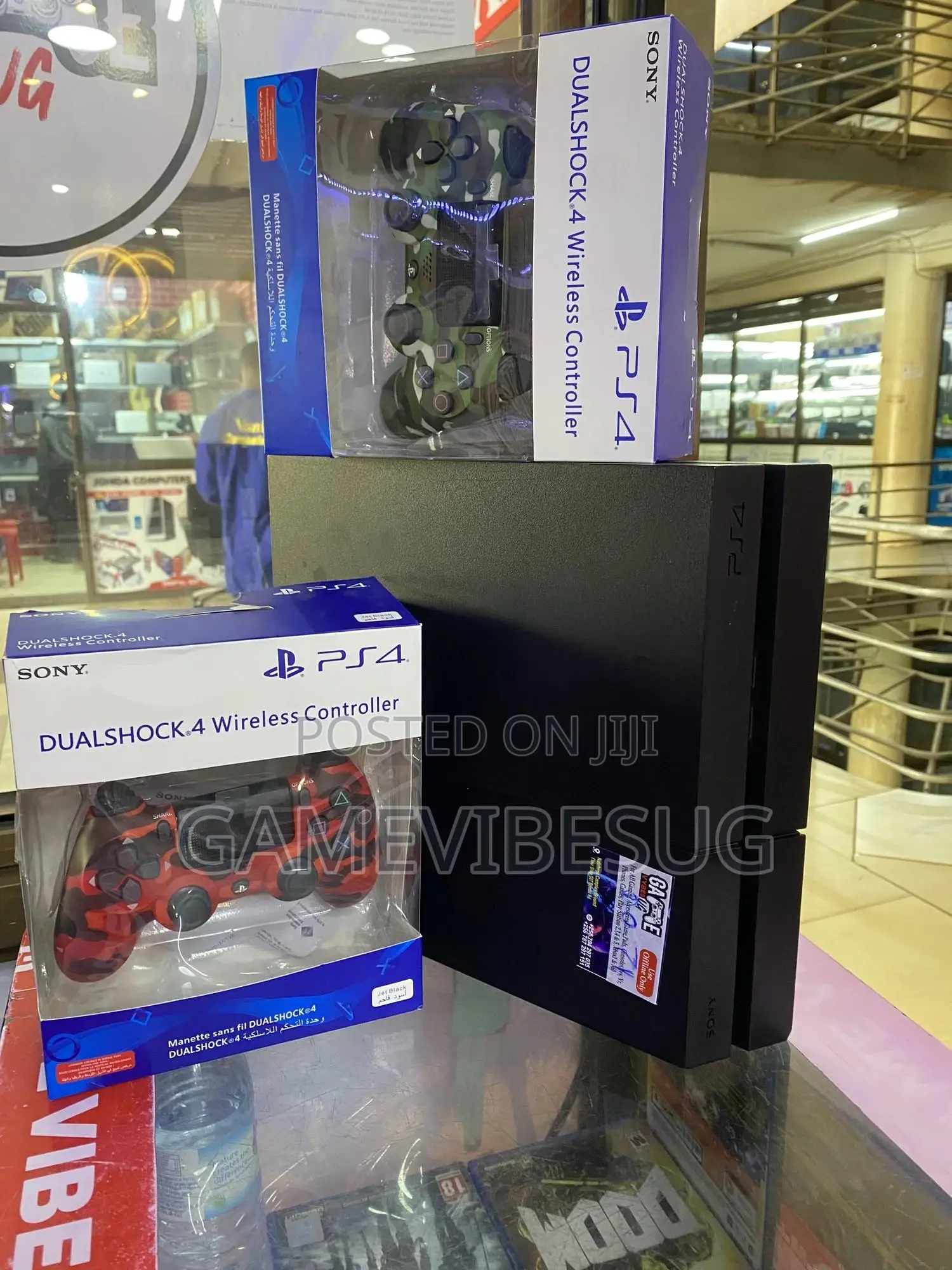 Black Console Plus Game Controllers